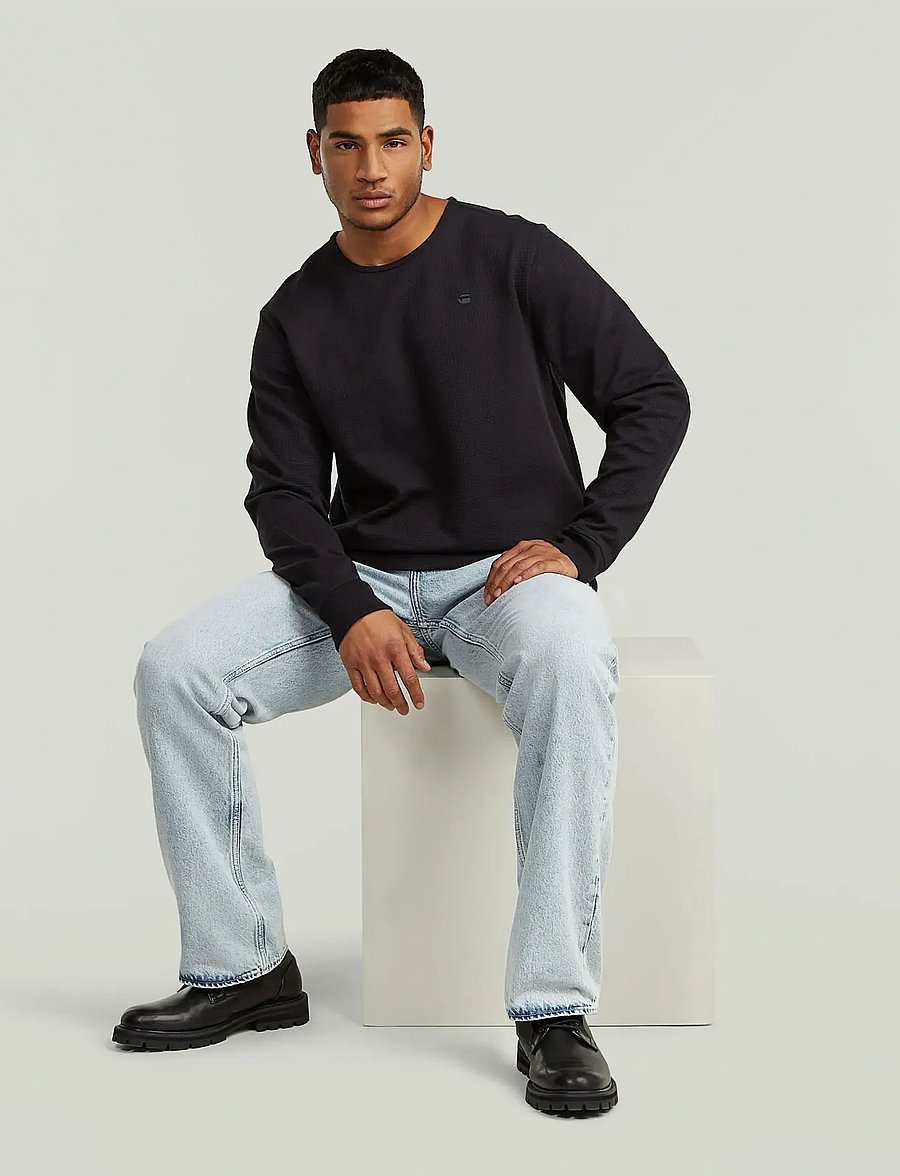 G-Star - Structured tweeter r t l\s - langærmede t-shirts - dk black - 5