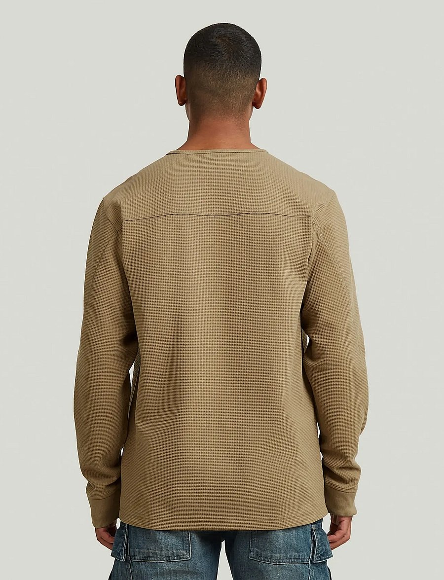 G-Star - Structured tweeter r t l\s - langärmelige t-shirts - safari - 2