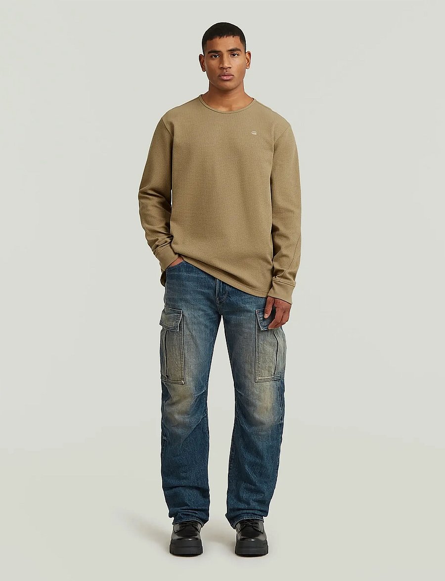 G-Star - Structured tweeter r t l\s - langärmelige t-shirts - safari - 3