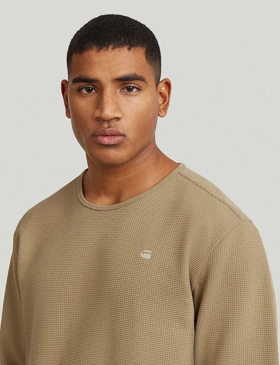 G-Star - Structured tweeter r t l\s - langärmelige t-shirts - safari - 4