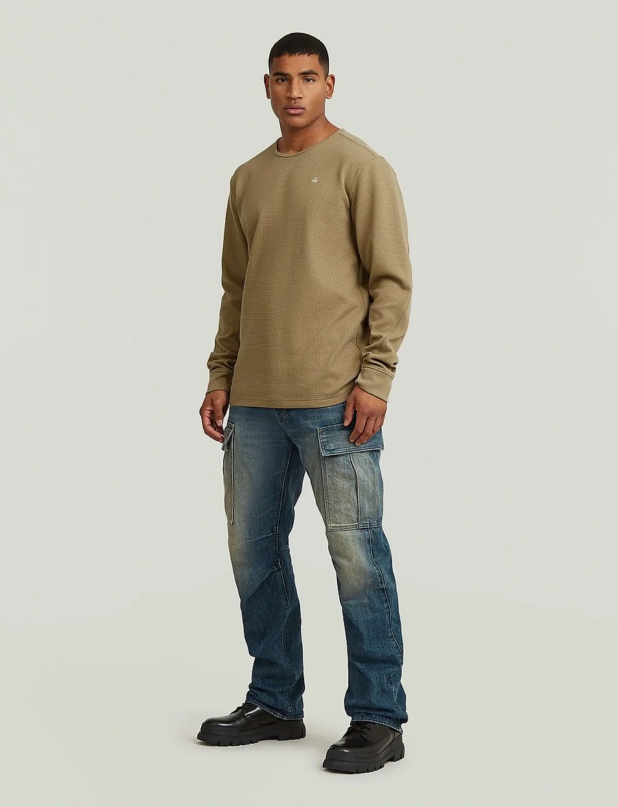 G-Star - Structured tweeter r t l\s - langärmelige t-shirts - safari - 5