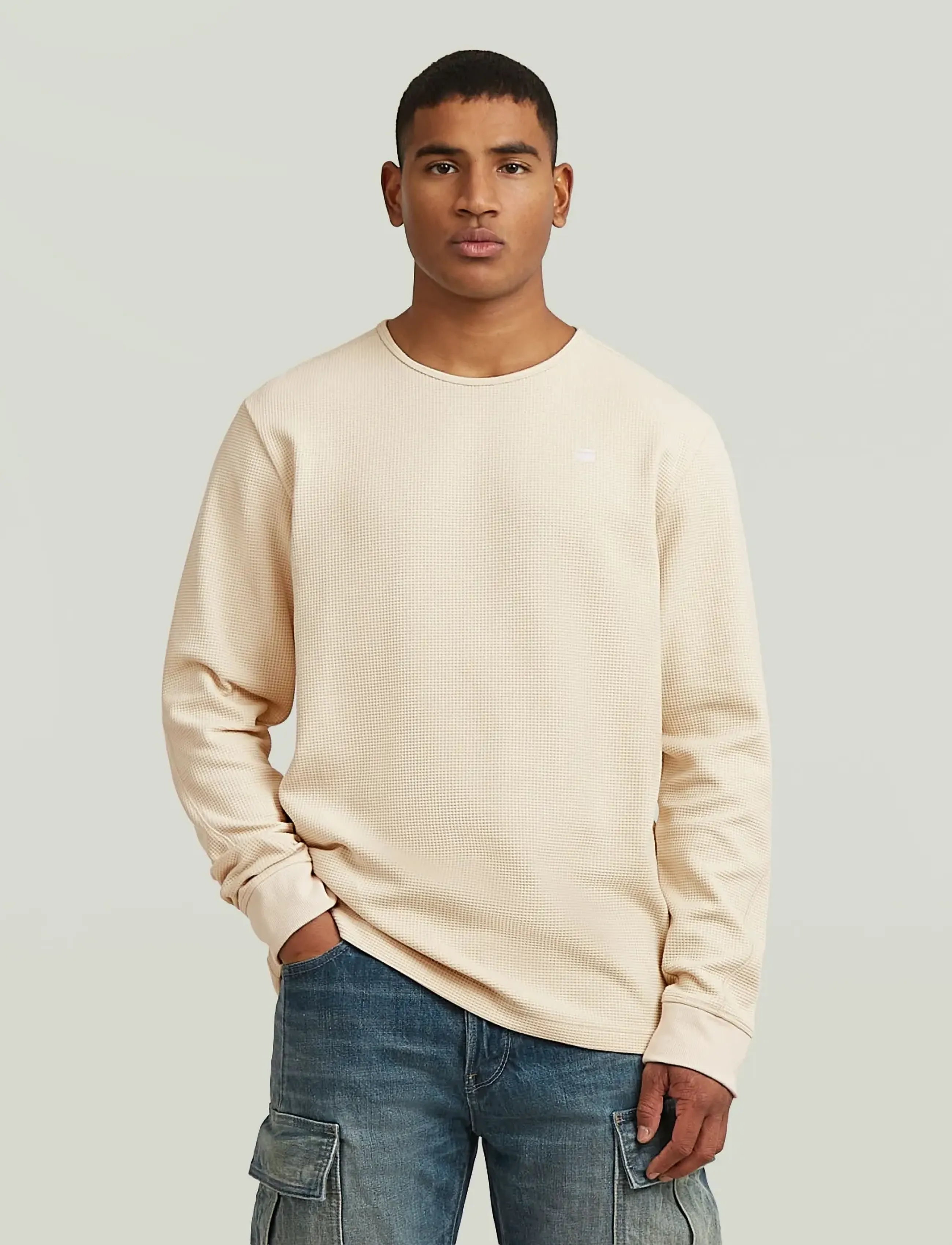 G-Star Structured tweeter r t l\s - G-STAR - WHITEBAIT / cream