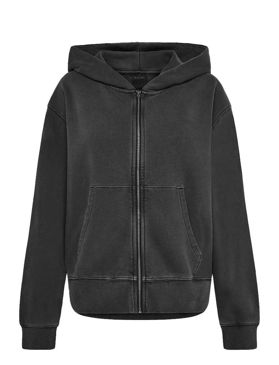 G-Star - Modern basic relaxed hdd zip thru s - hættetrøjer - dk black gd - 1
