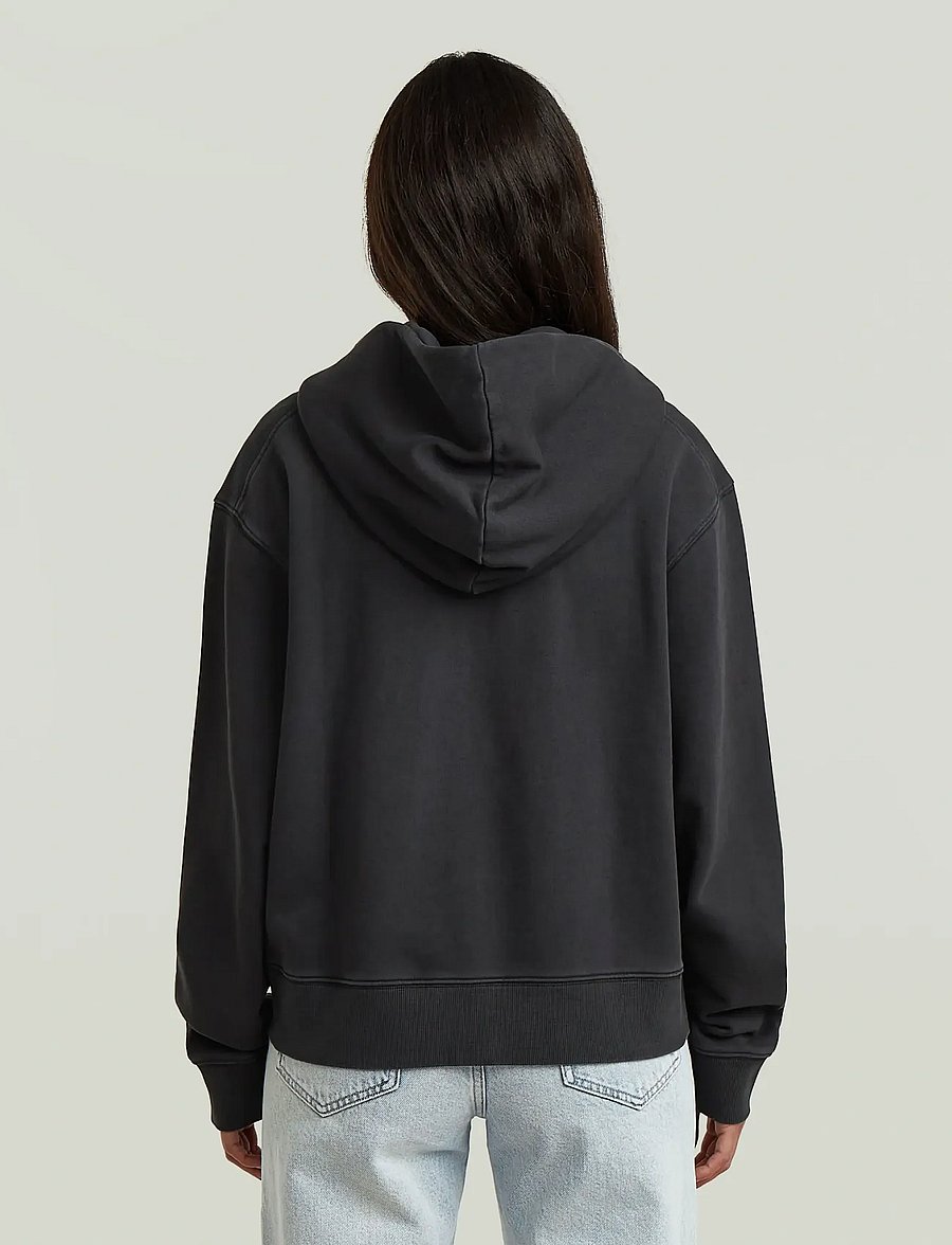 G-Star - Modern basic relaxed hdd zip thru s - hættetrøjer - dk black gd - 3