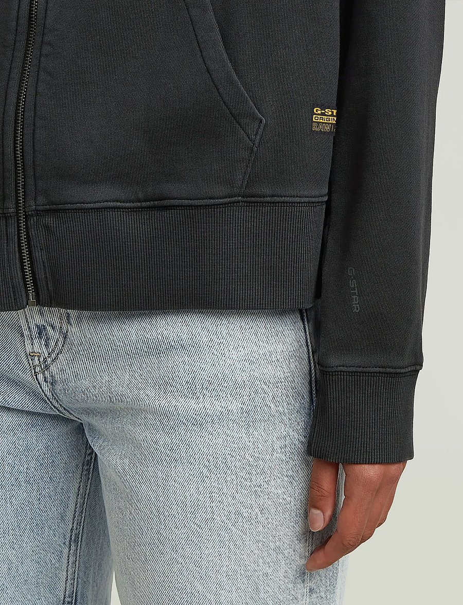 G-Star - Modern basic relaxed hdd zip thru s - hættetrøjer - dk black gd - 5