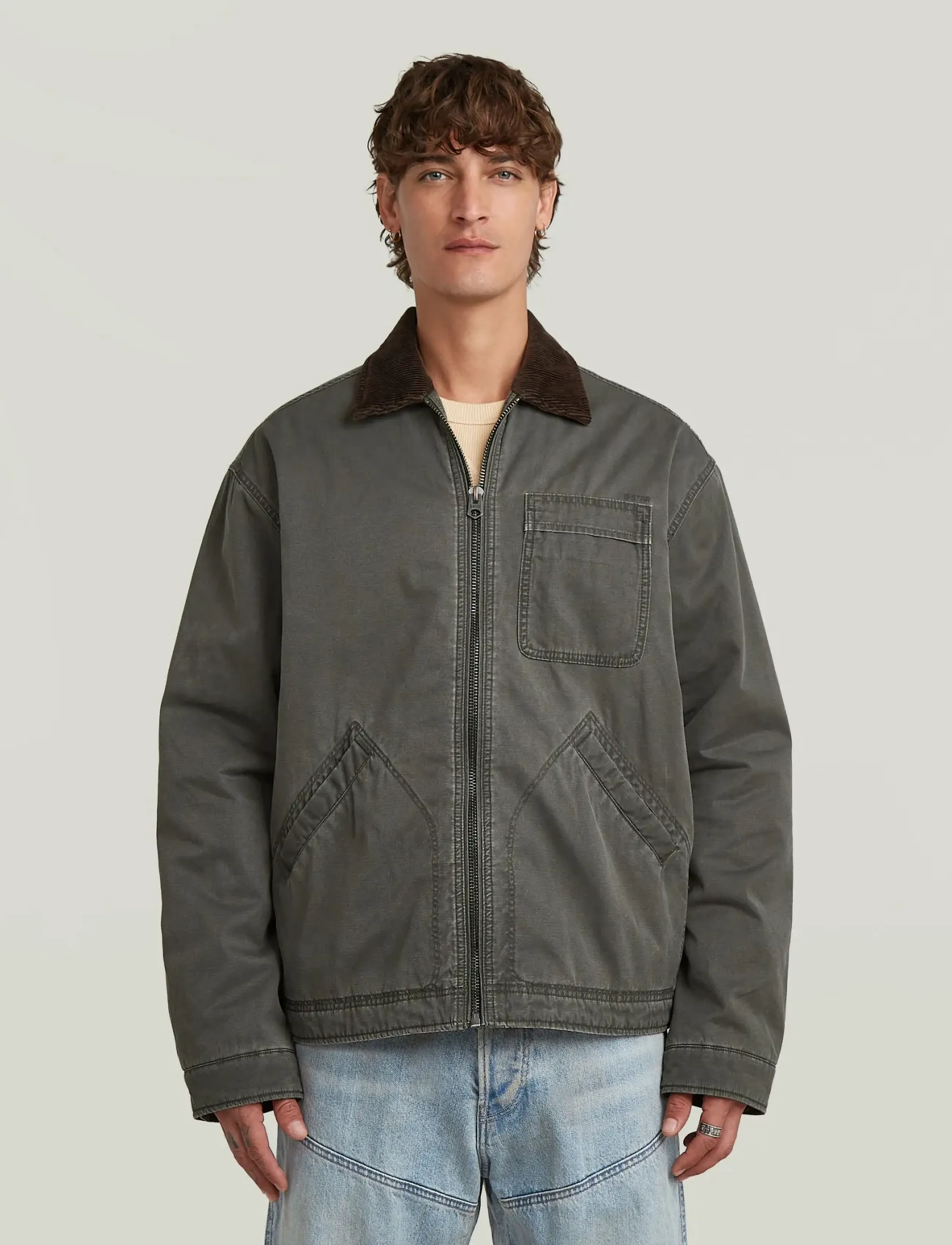G-Star Duty Canvas Trucker, L, Jackets, Grau - Padded Männerswear