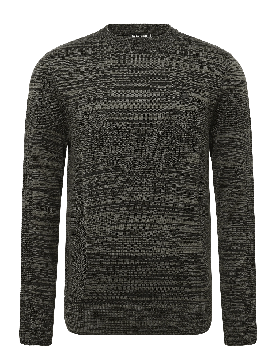 G-Star - 3D biker r knit - Ümara kaelusega - dk black/black olive - 0