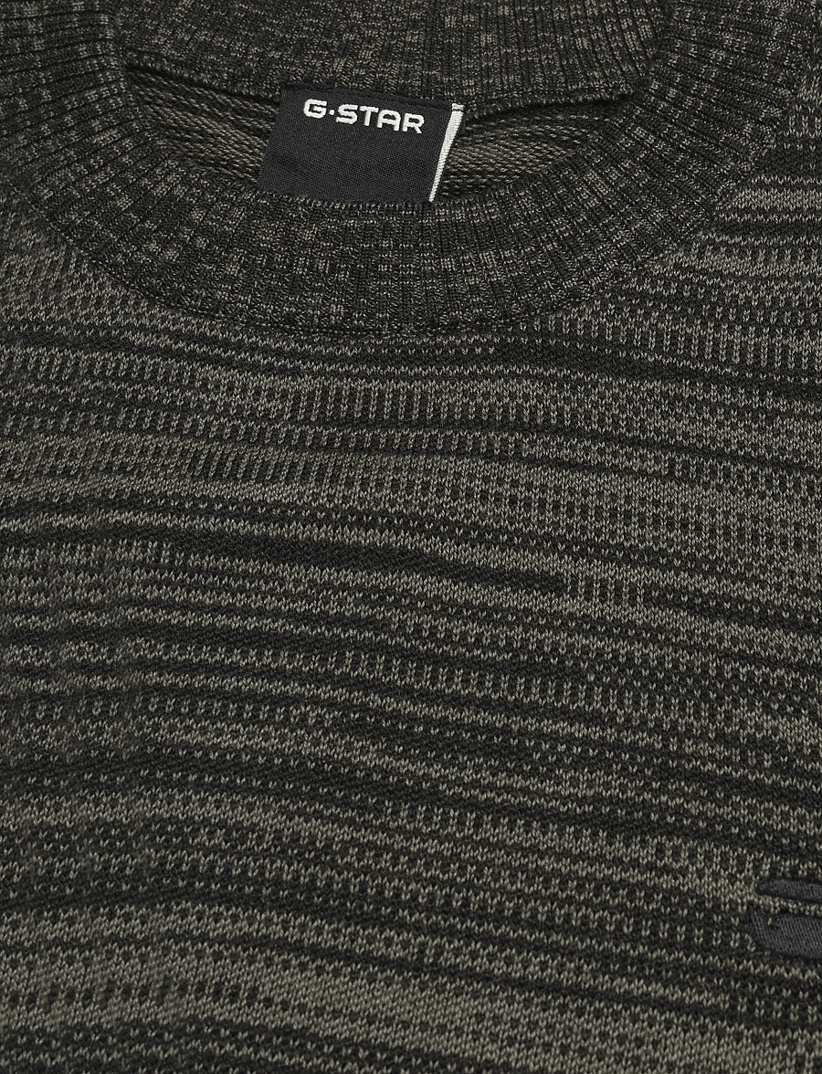 G-Star - 3D biker r knit - Ümara kaelusega - dk black/black olive - 2