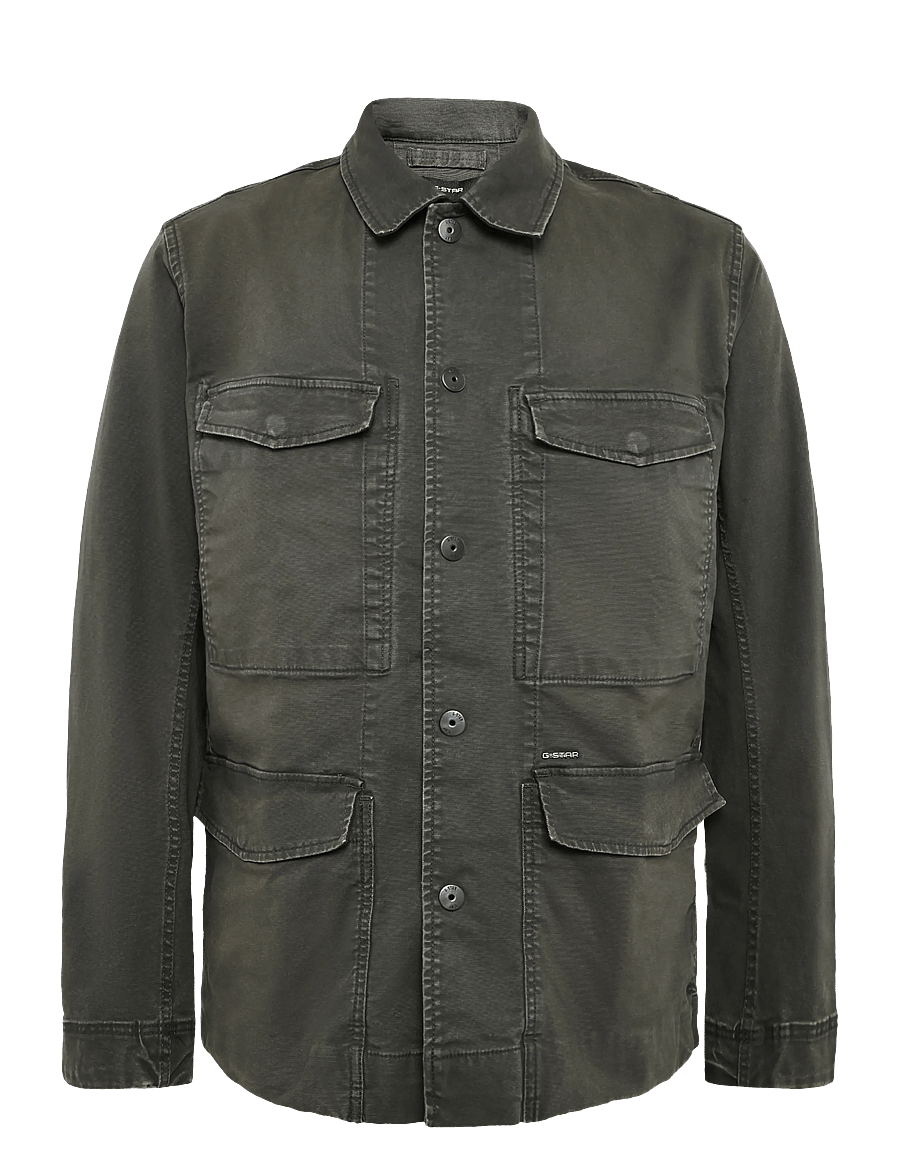 G-Star - 4 pkt overshirt - ofodrade jeansjackor - vintage dust asfalt - 0