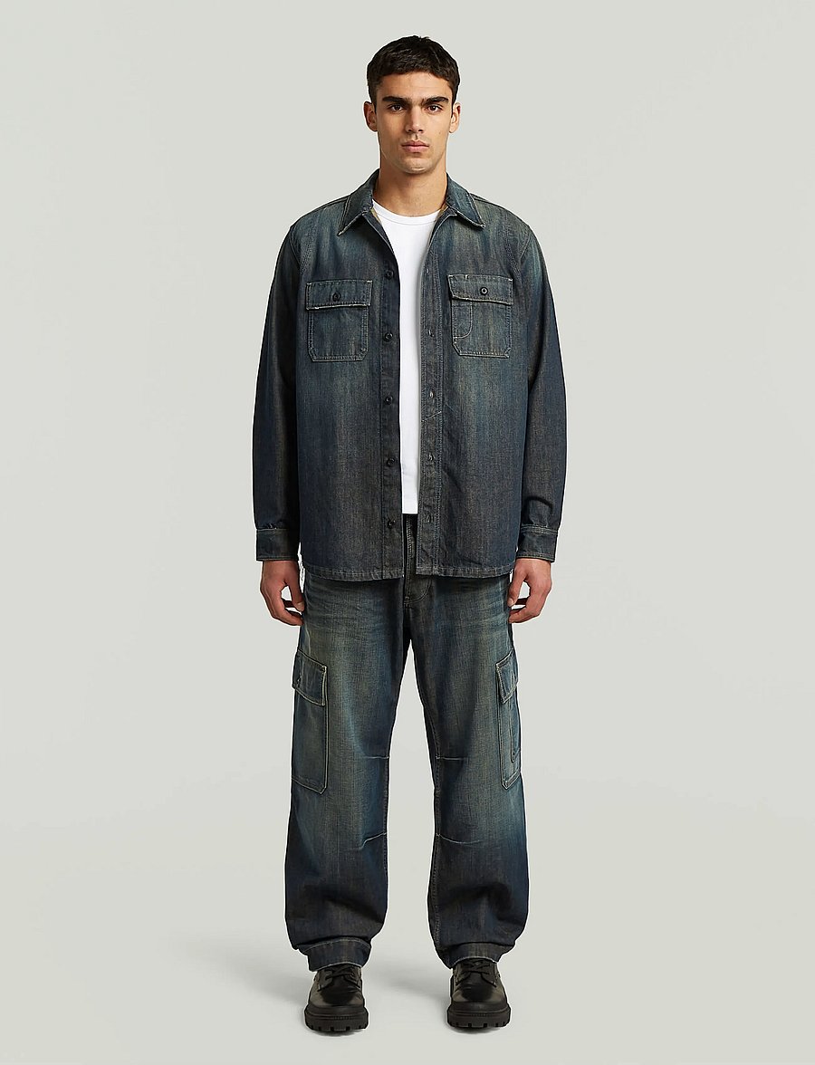 G-Star - Utility Relaxed Overshirt - ungefütterte denimjacken - antique faded shadow - 4