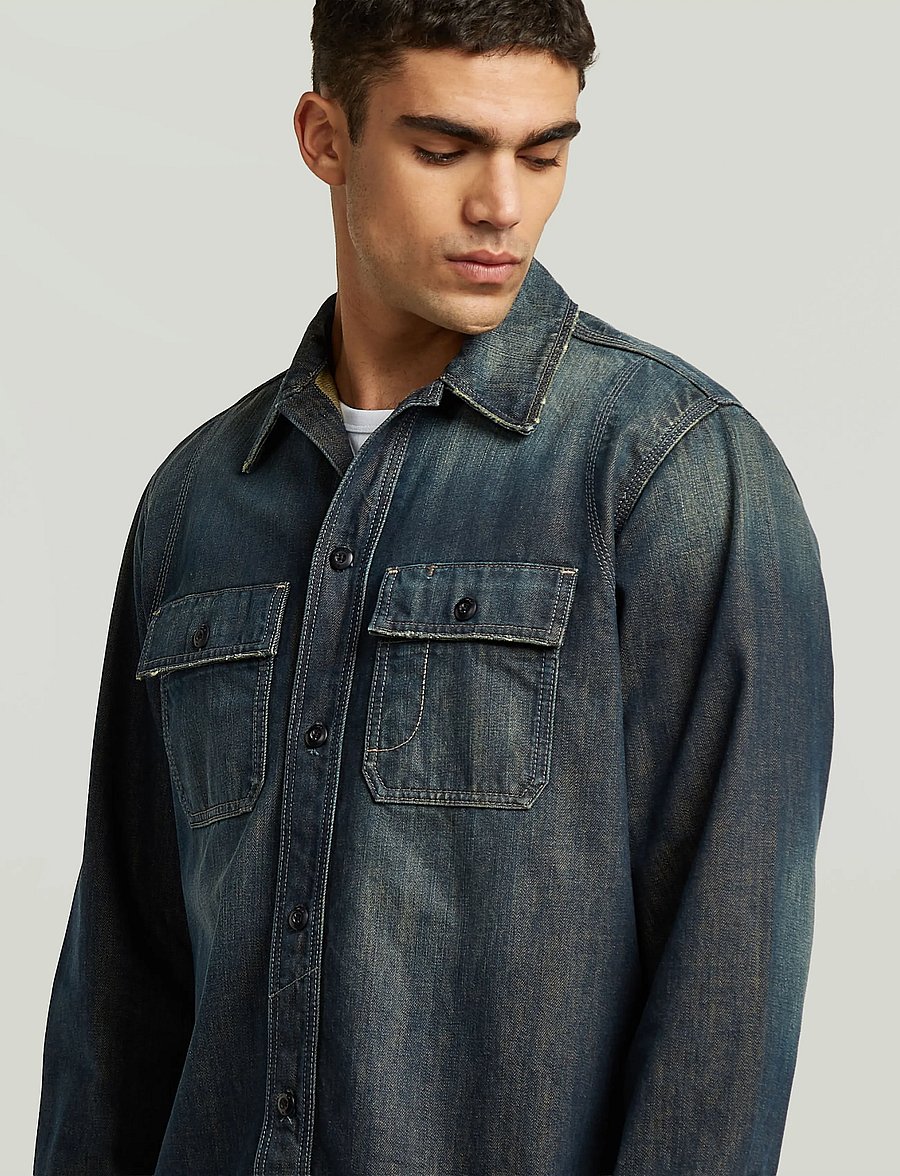G-Star - Utility Relaxed Overshirt - ungefütterte denimjacken - antique faded shadow - 5