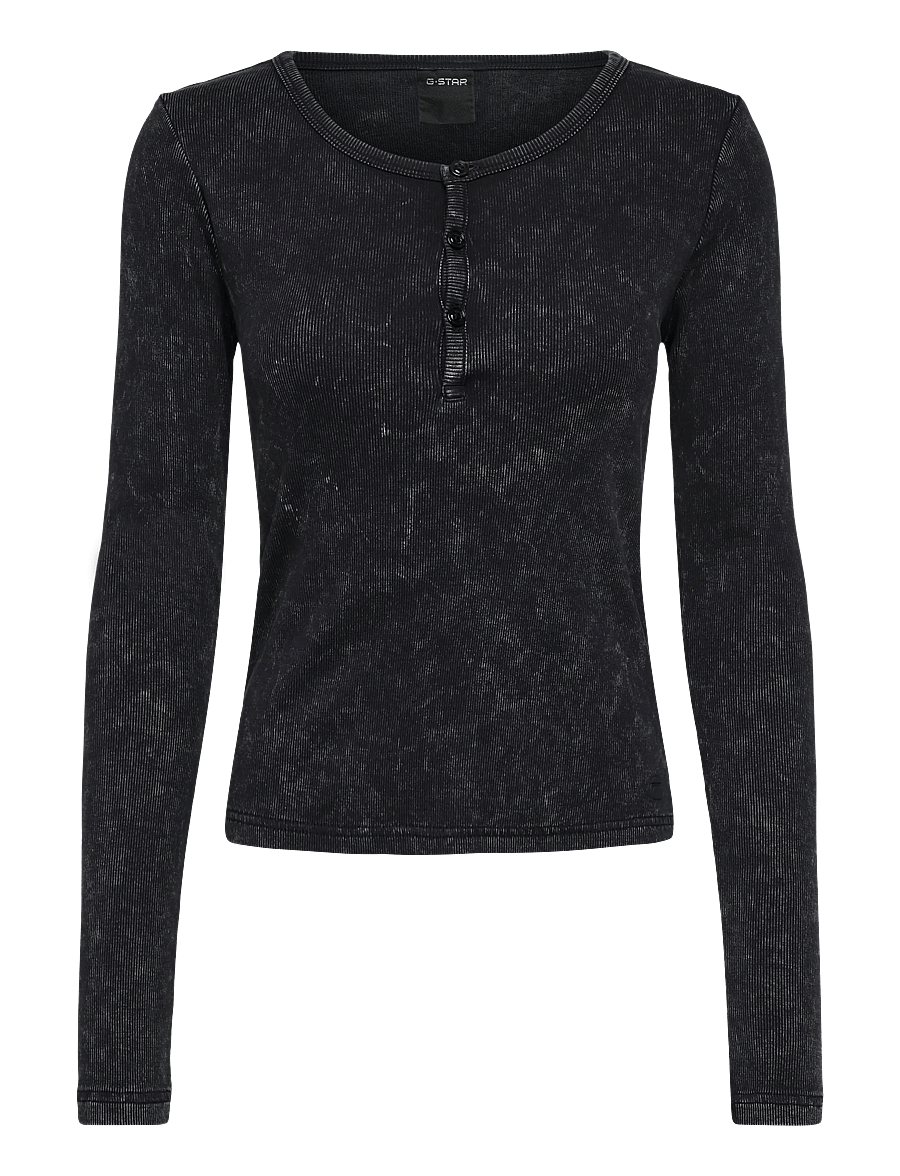 G-Star - Vintage slim henley t l\s wmn - langärmlige tops - dk legion blue gd - 1