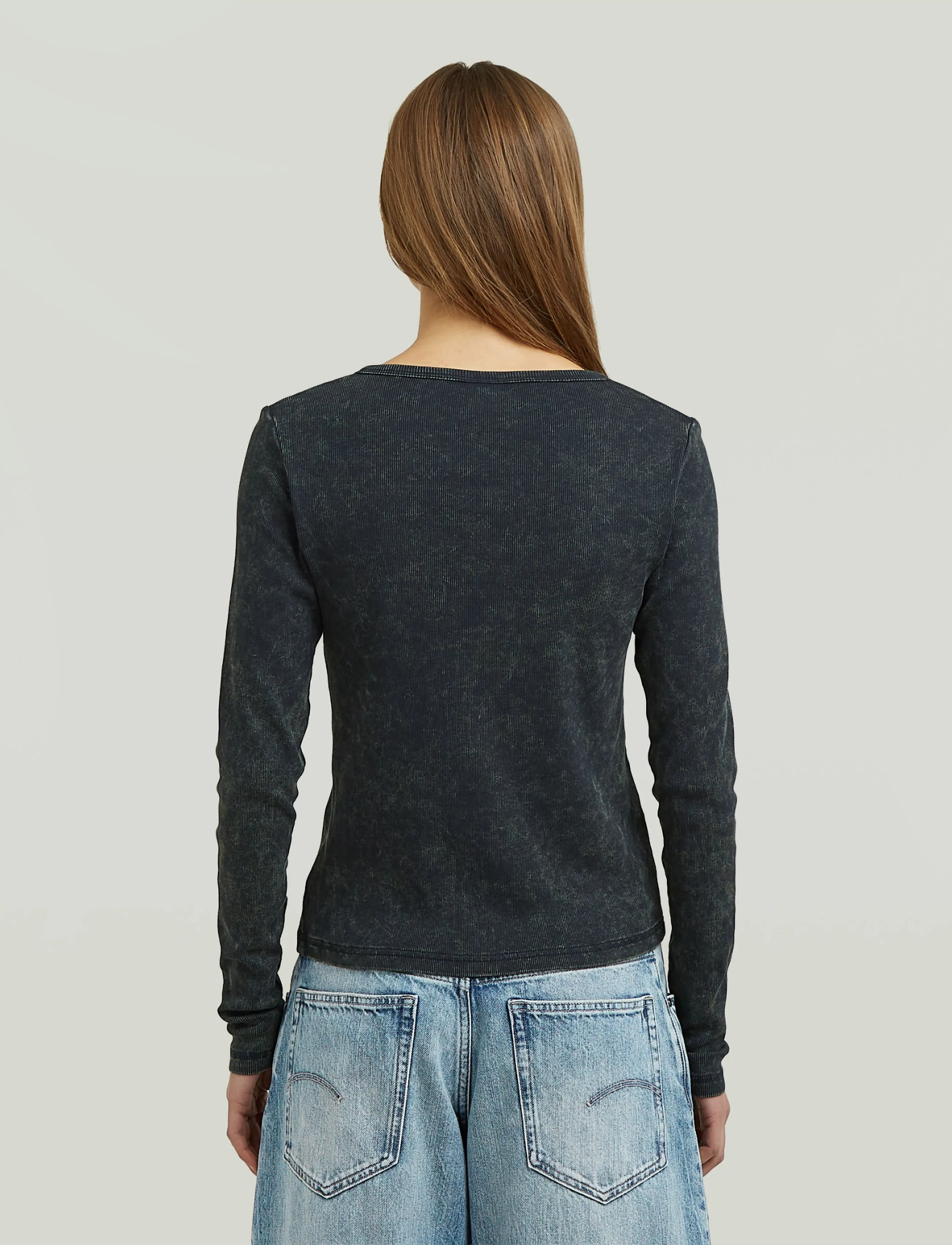 G-Star - Vintage slim henley t l\s wmn - langärmlige tops - dk legion blue gd - 3