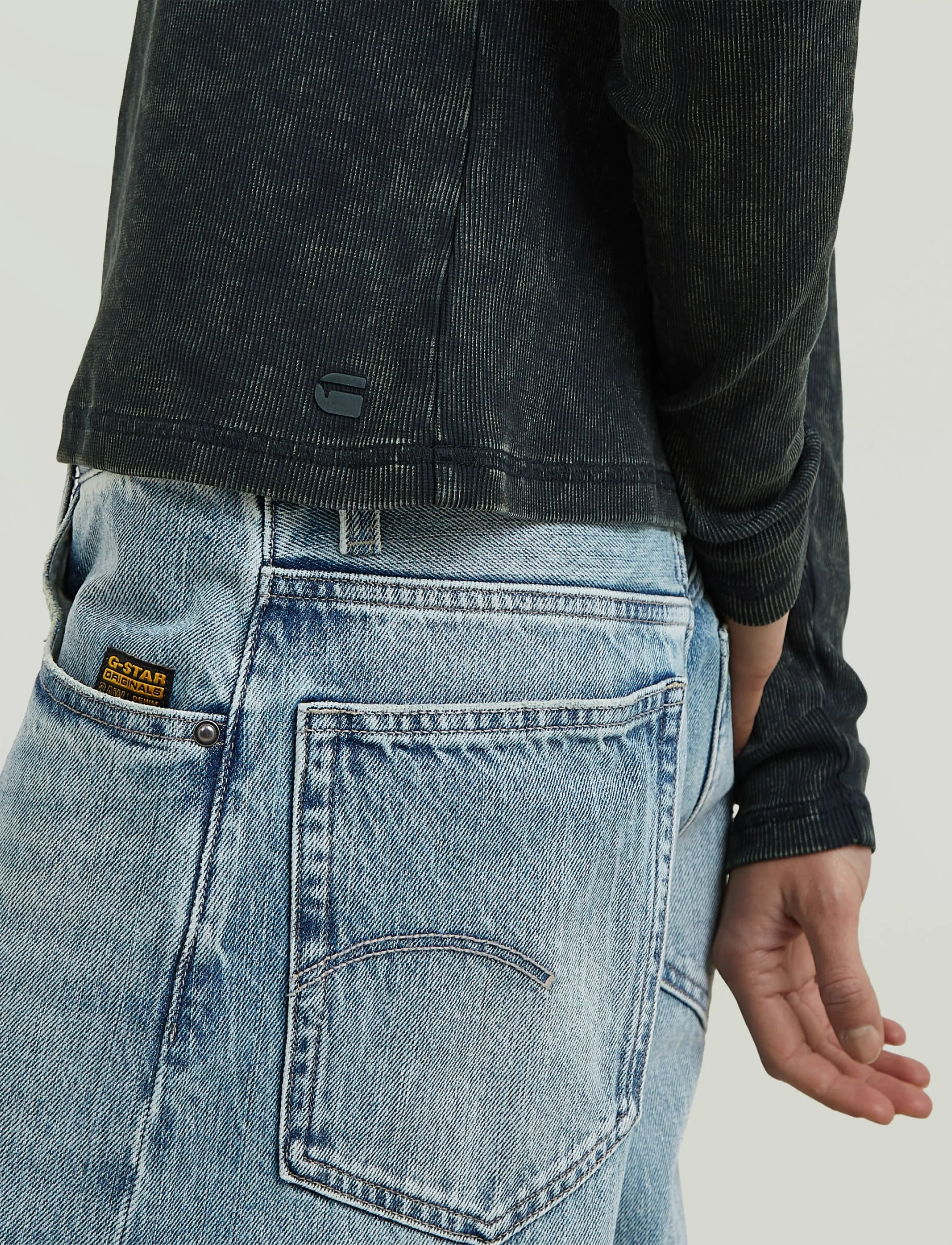 G-Star - Vintage slim henley t l\s wmn - langärmlige tops - dk legion blue gd - 5