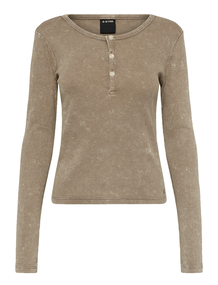 G-Star - Vintage slim henley t l\s wmn - pikkade varrukatega topid - fossil gd - 1