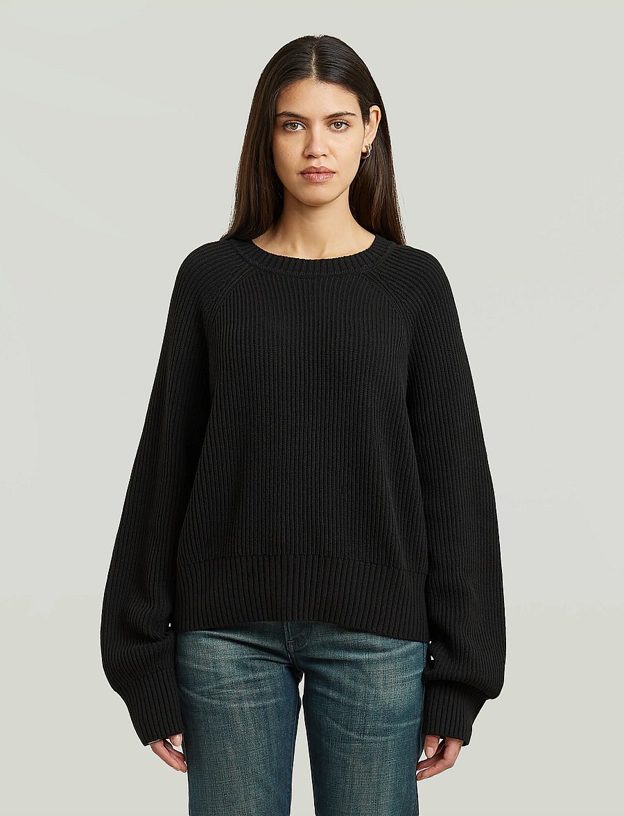 G-Star - Unit crew knit wmn - stickade tröjor - dk black - 0