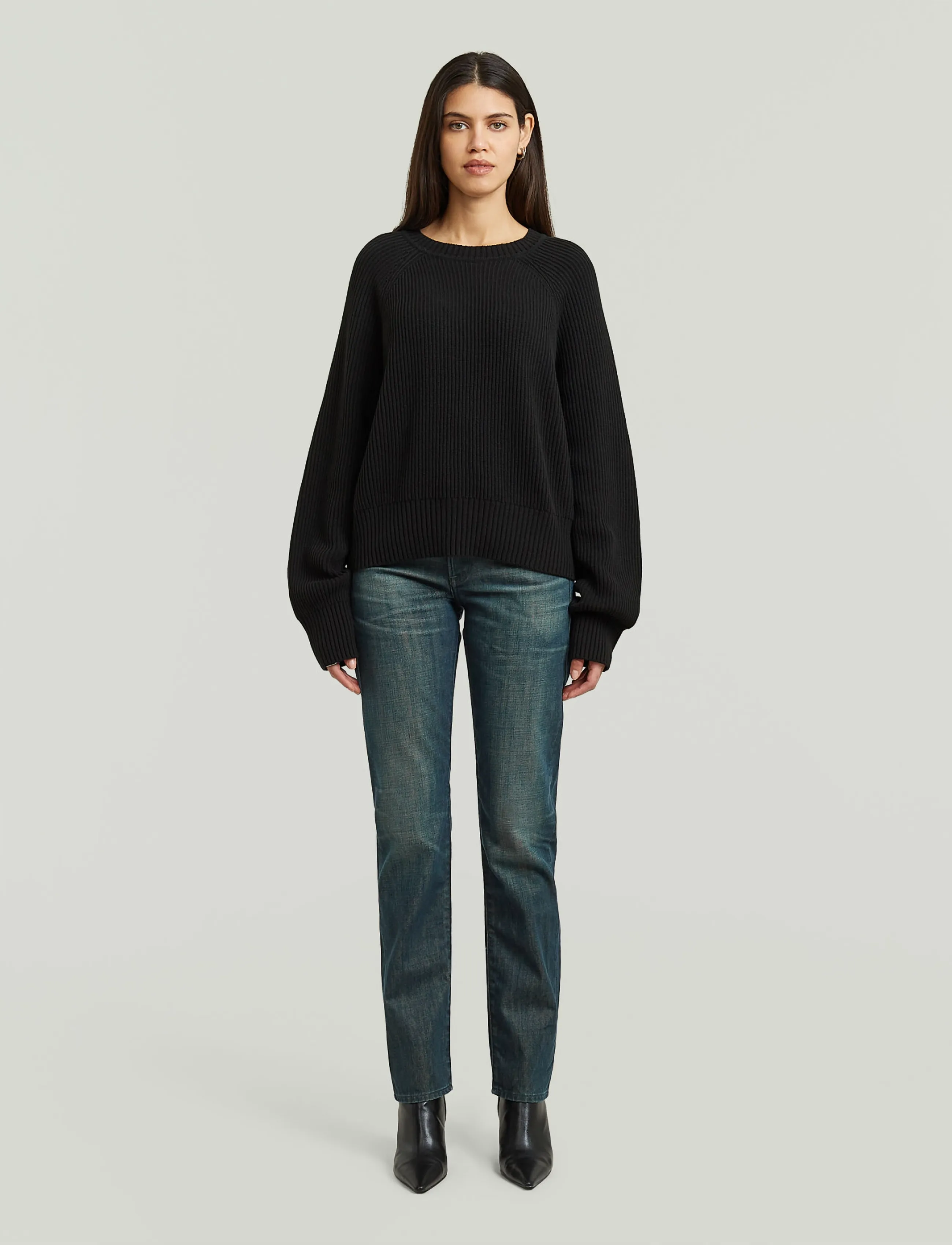 G-Star - Unit crew knit wmn - stickade tröjor - dk black - 4