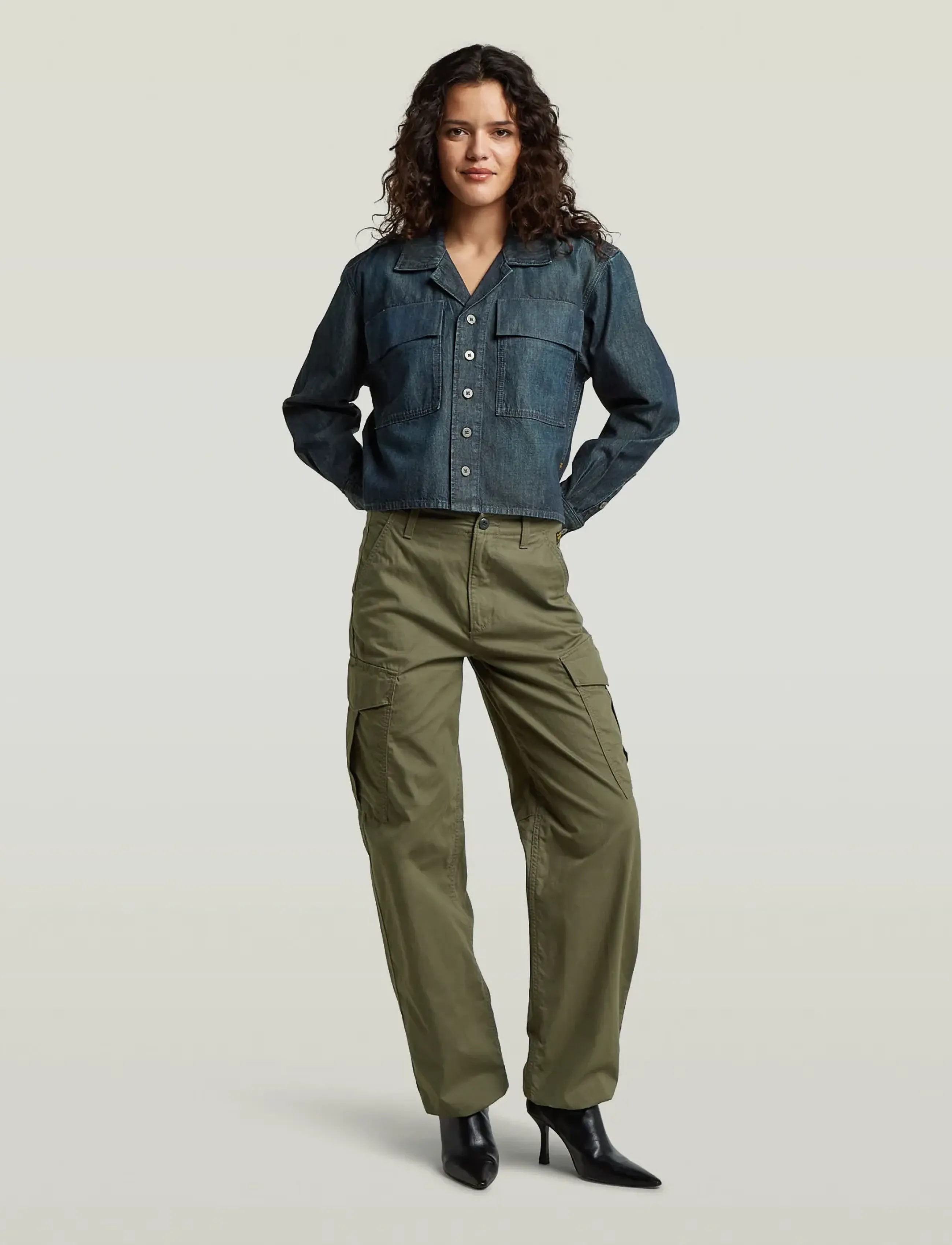 G-Star - Boxy Relaxed 2-pkt Shirt l\s wmn - teksasärgid - antique asphalt - 4