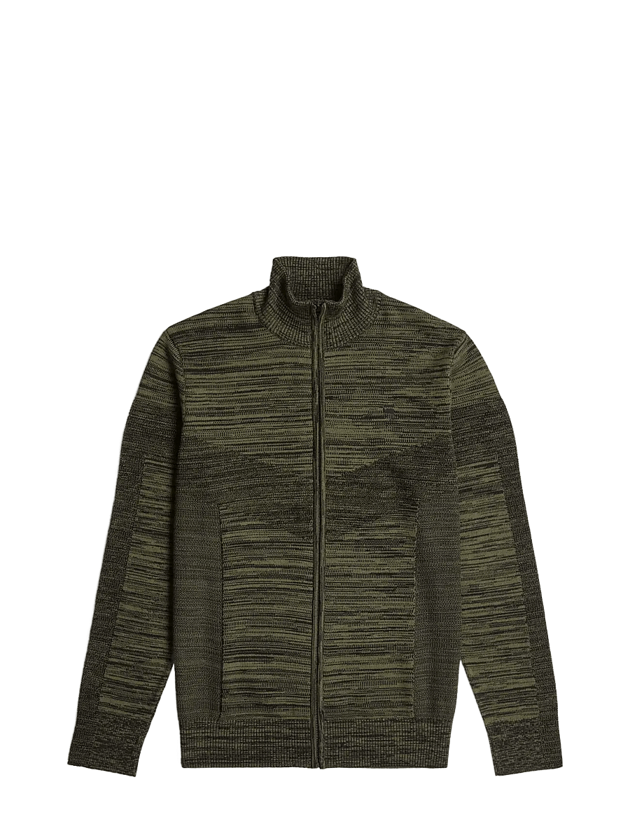G-Star - 3D biker full zip knit - fall jackets - dk black/black olive - 0