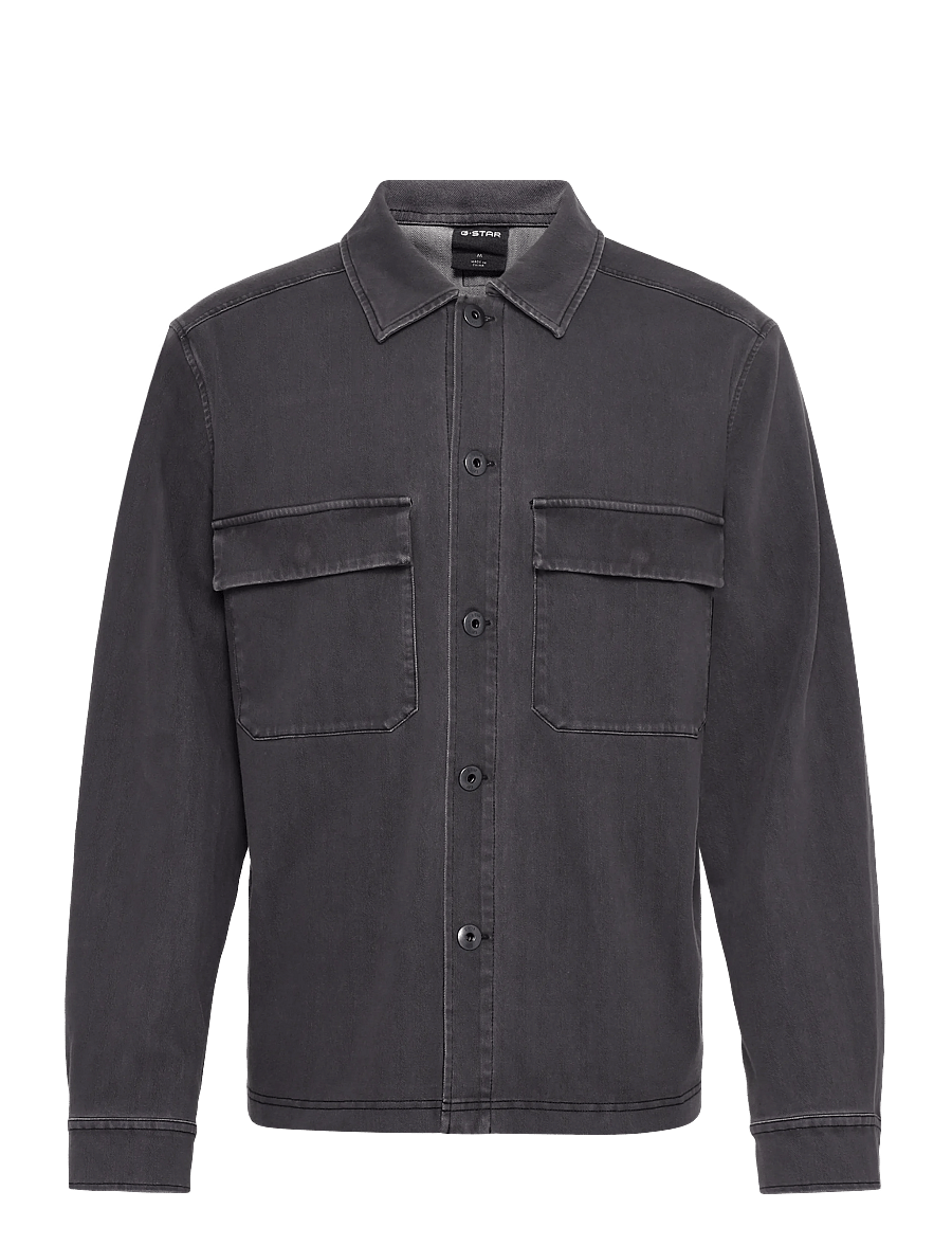 G-Star - Washed hb overshirt sw l\s - uforede denimjakker - dk black gd - 1