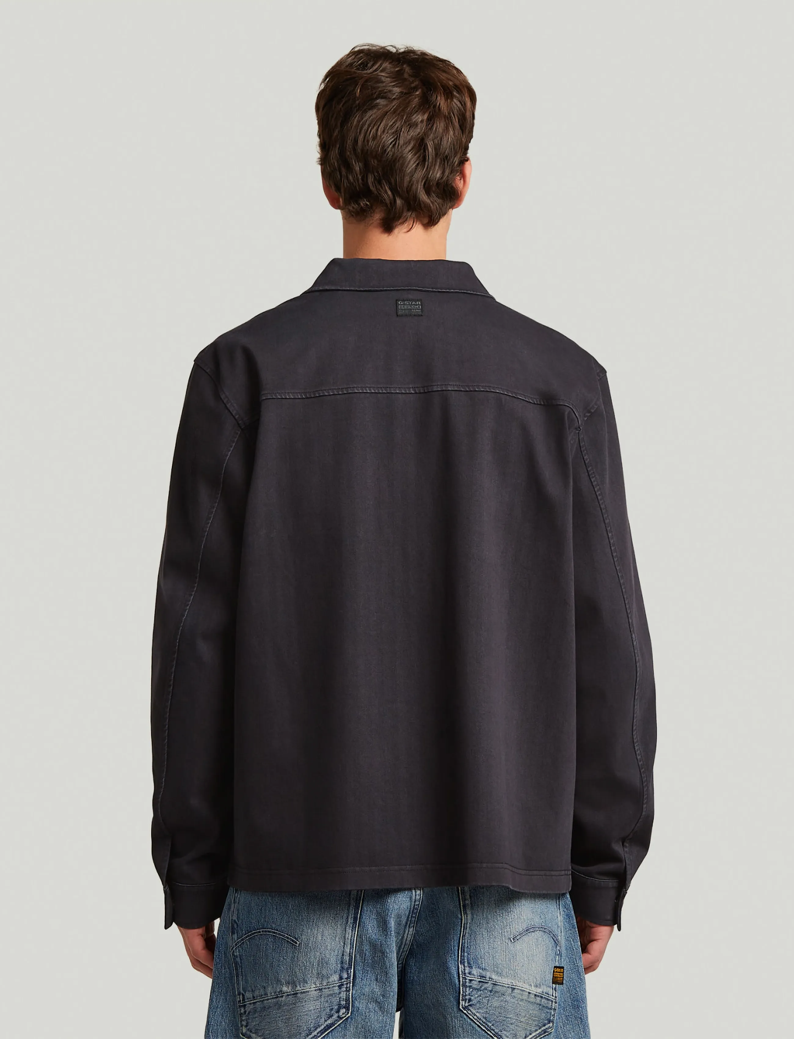 G-Star - Washed hb overshirt sw l\s - dk black gd - 3