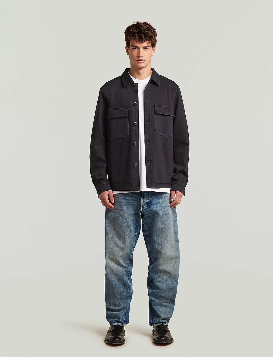 G-Star - Washed hb overshirt sw l\s - uforede denimjakker - dk black gd - 4