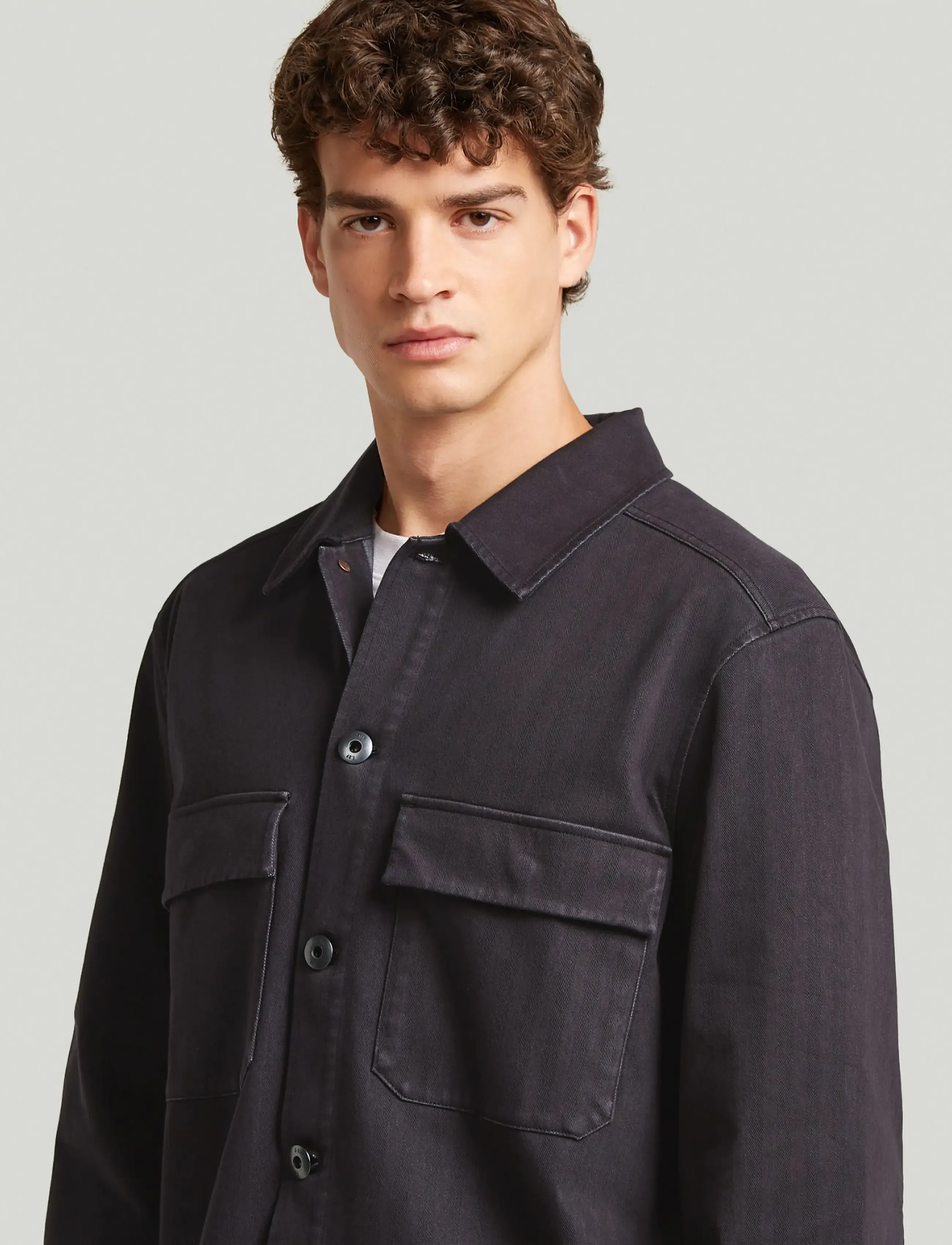 G-Star - Washed hb overshirt sw l\s - dk black gd - 5