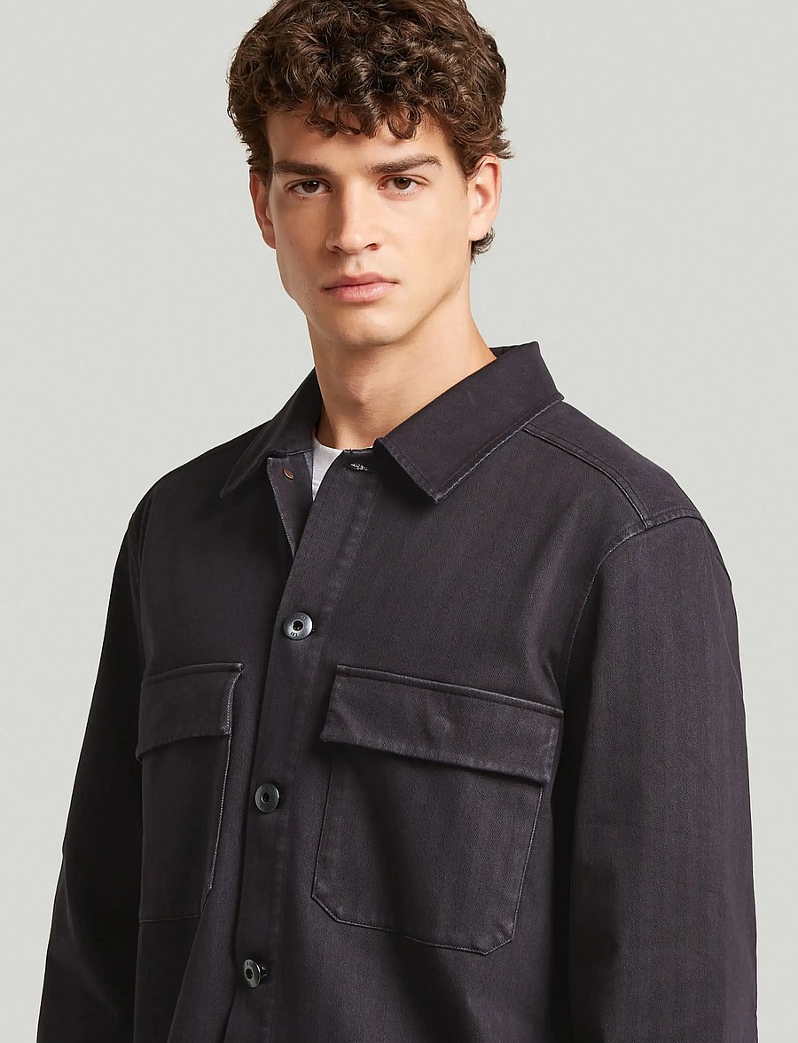 G-Star - Washed hb overshirt sw l\s - uforede denimjakker - dk black gd - 5