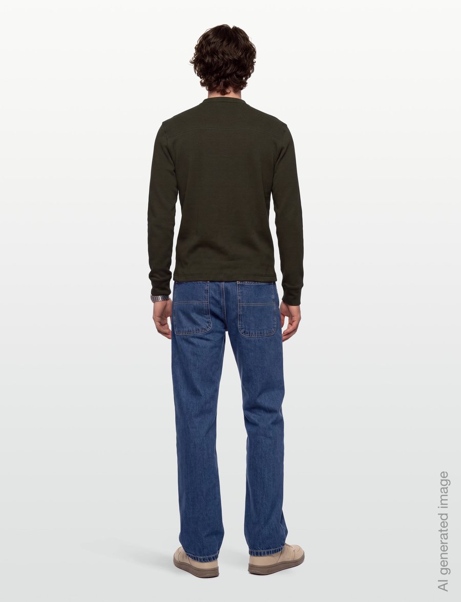 G-Star - Shrunken Slim rib henley l\s - pikkade varrukatega t-särgid - black olive - 4