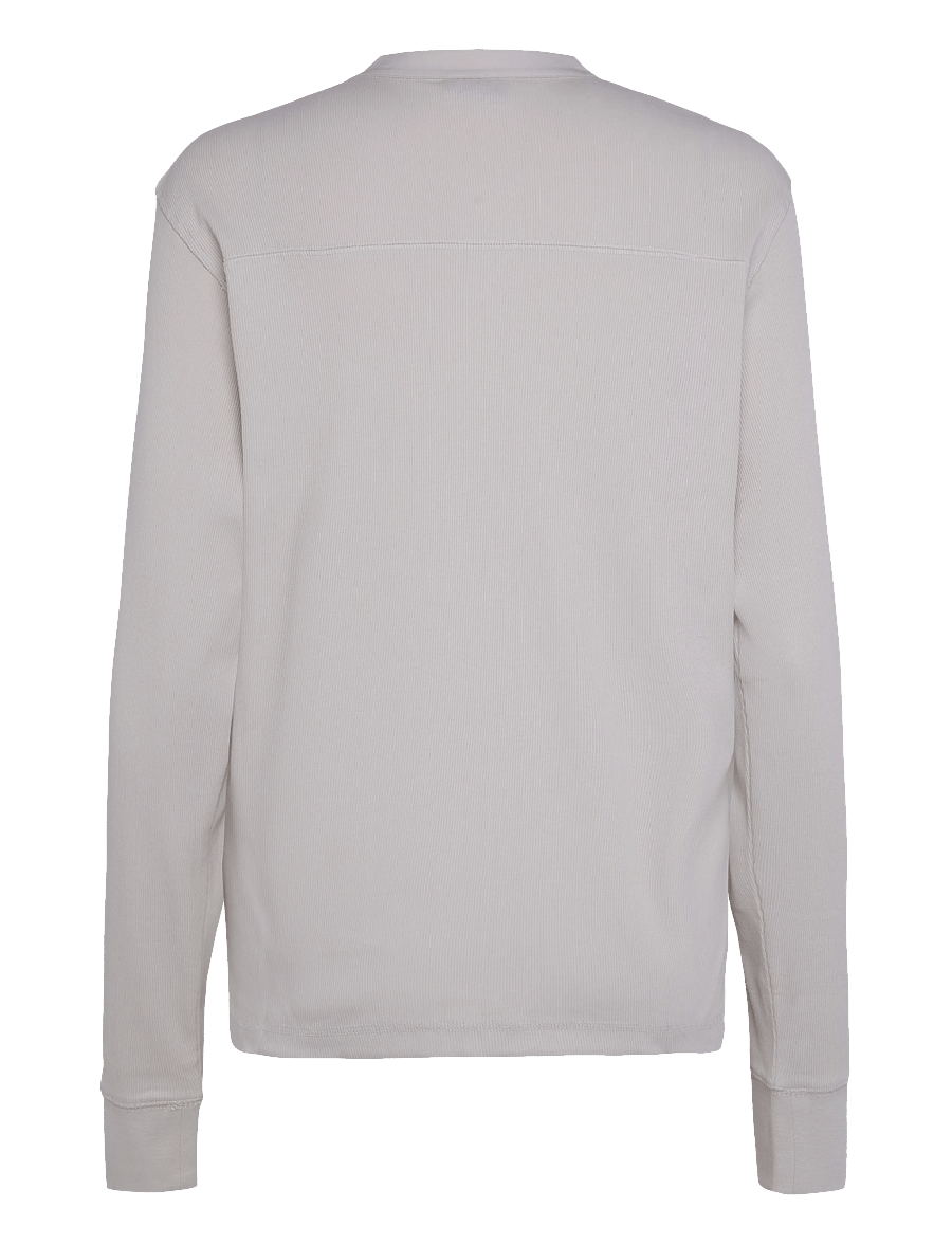G-Star - Shrunken Slim rib henley l\s - poloer i strik med lange ærmer - whitebait - 2