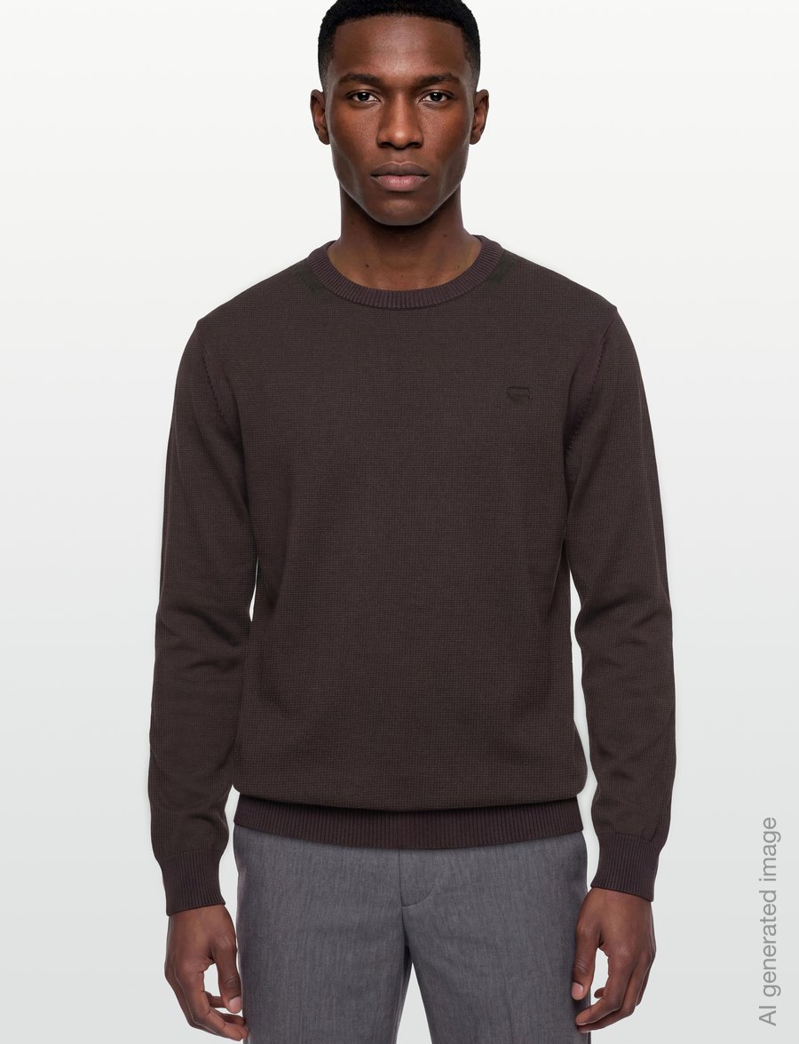 G-Star - Core refined r knit - rundhals - black olive - 3