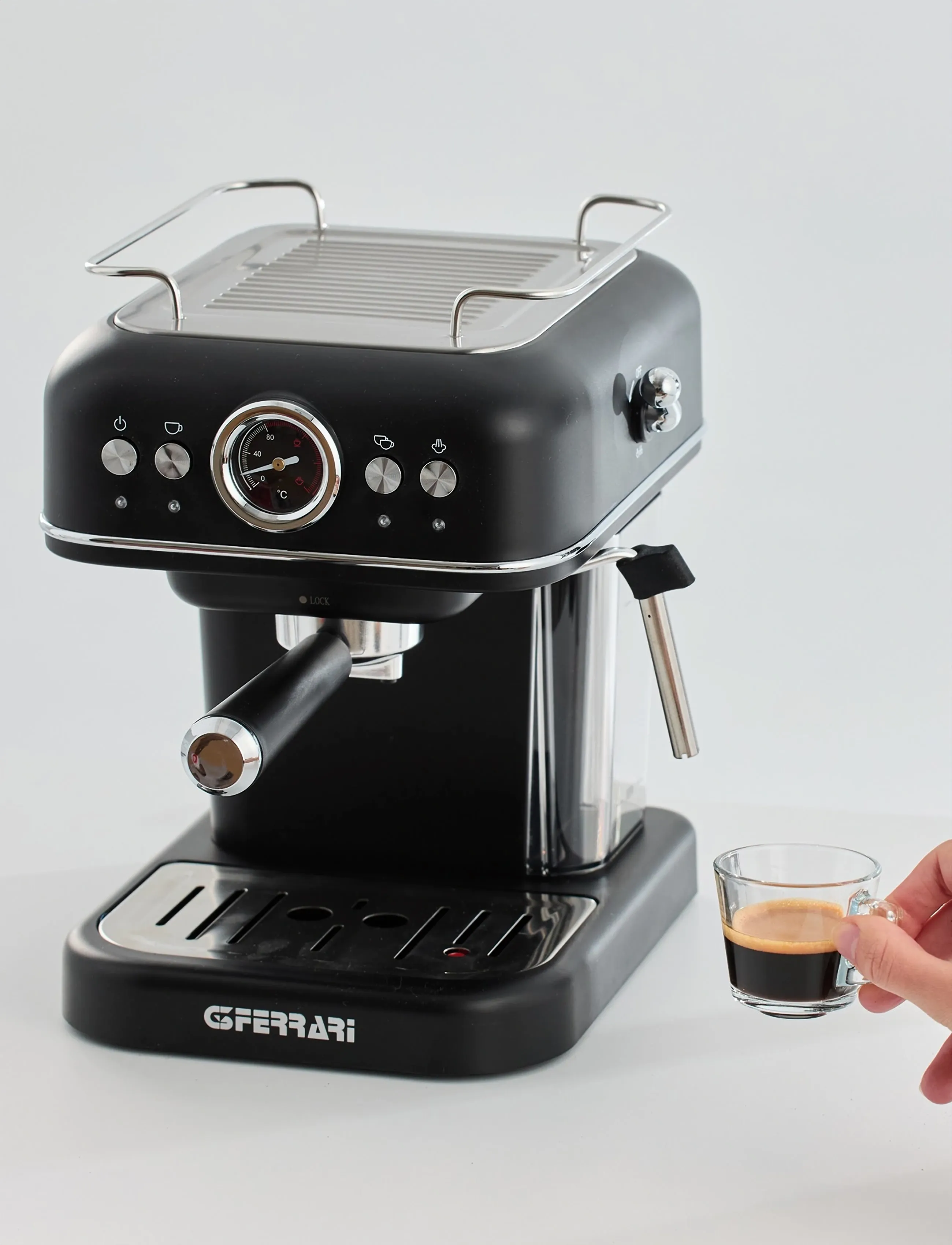 G3 Ferrari Espresso Machine Alchimia Ferrari, 15 BAR, Coffee Makers, Schwarz - Machines, Homeware