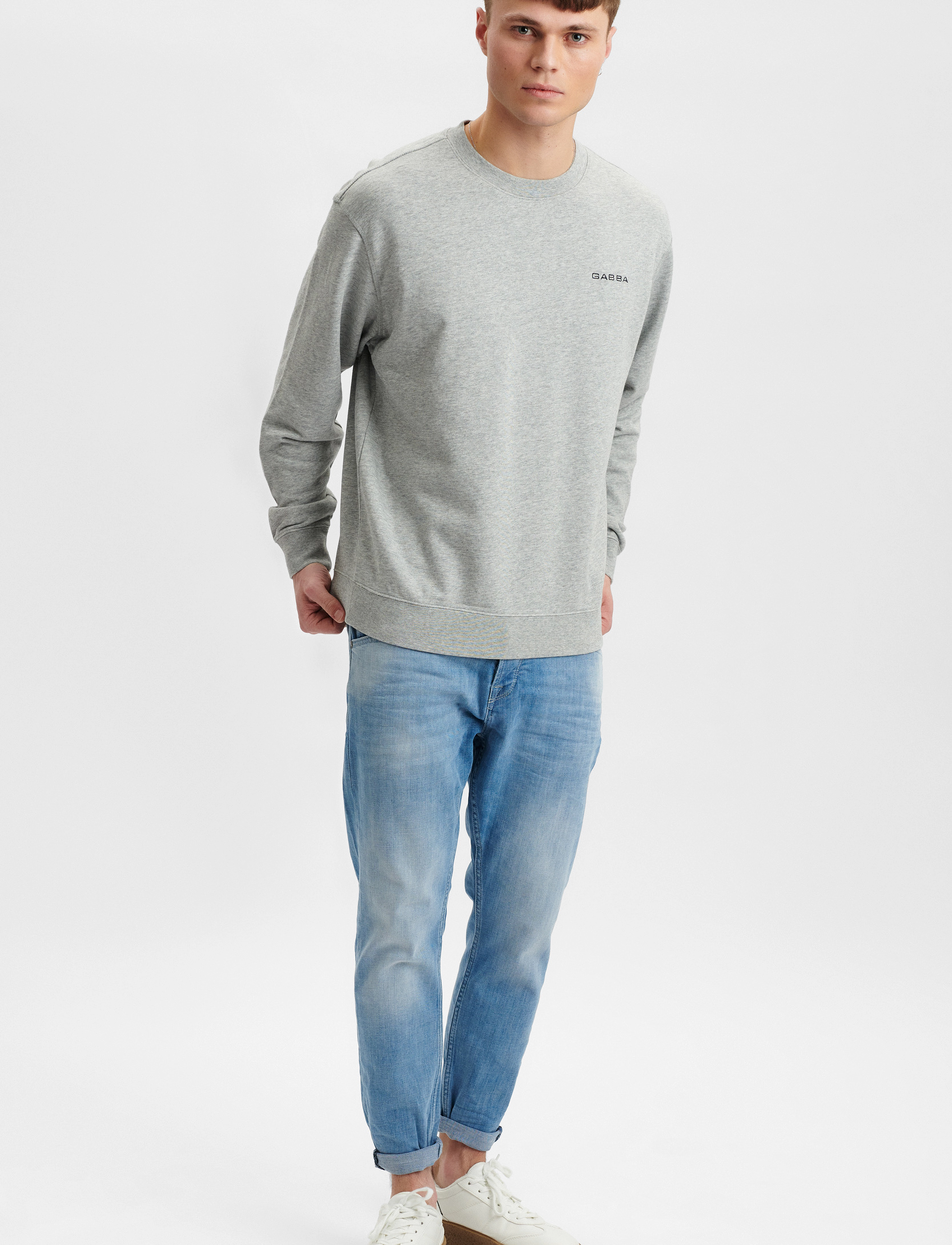 Gabba - Bruce Boxy Sweat - grey mel - 4