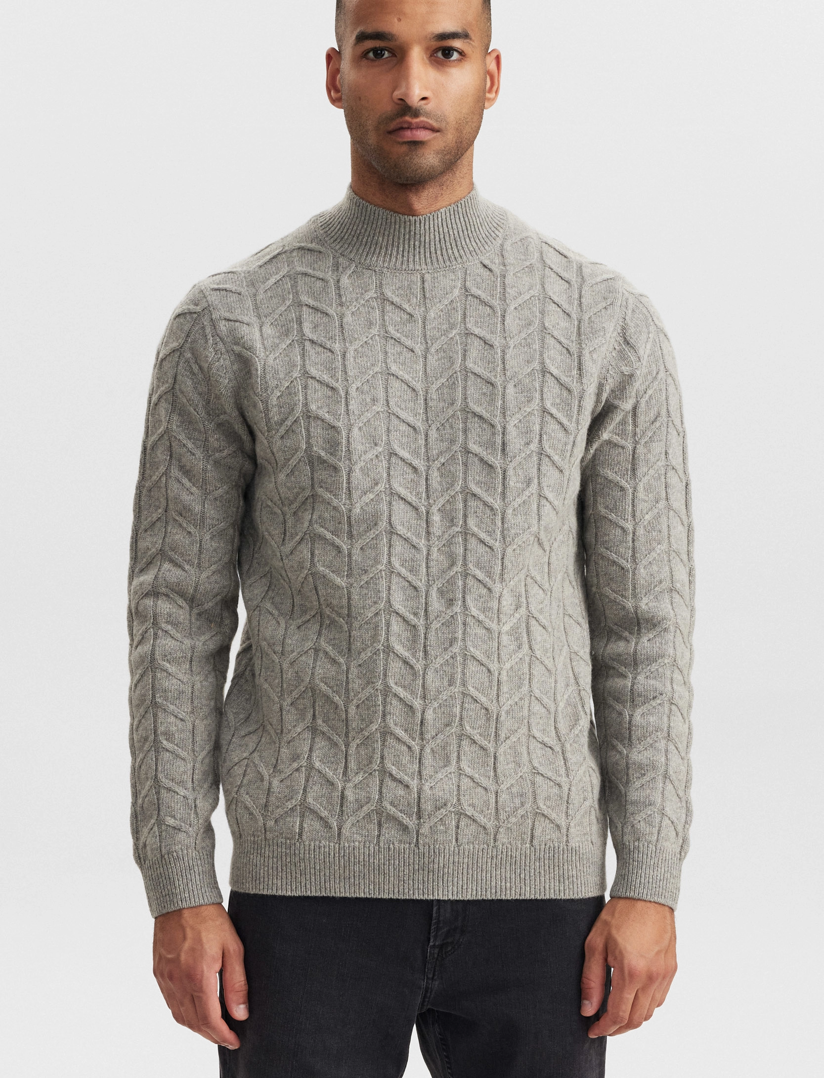 Gabba - Bertram Roll Neck Knit - grey mel - 2