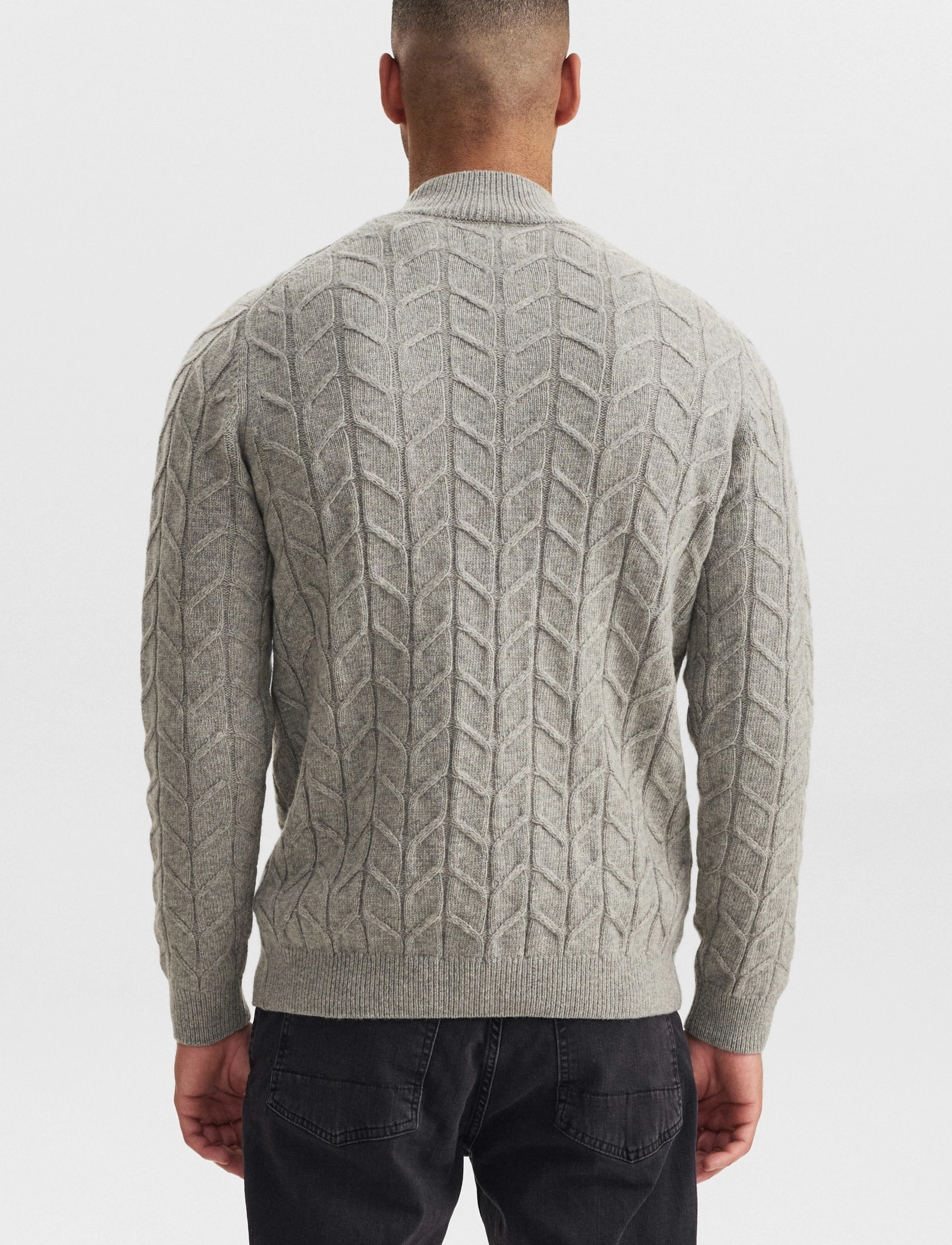 Gabba - Bertram Roll Neck Knit - grey mel - 3