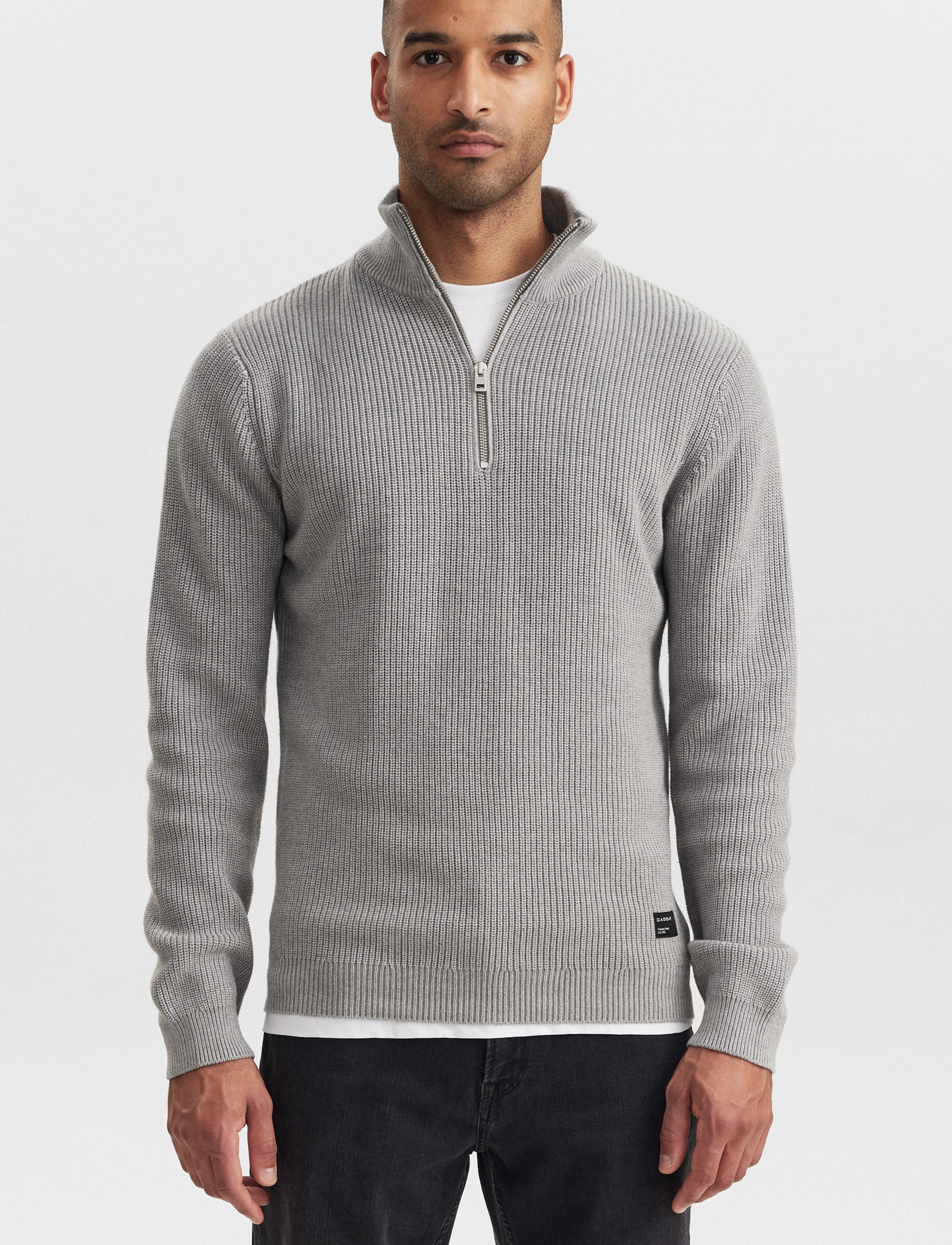 Gabba - Cape Roll Neck Knit - grey mel - 2