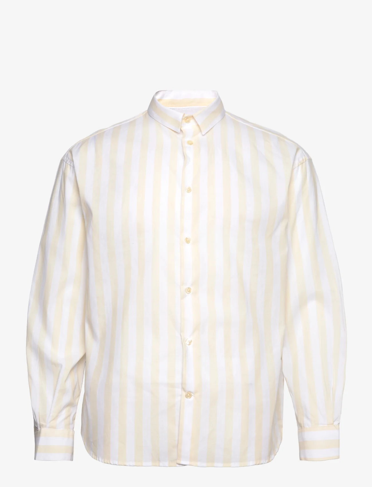 Gabba - Harvey LS Shirt - avslappede skjorter - beige stripe - 0