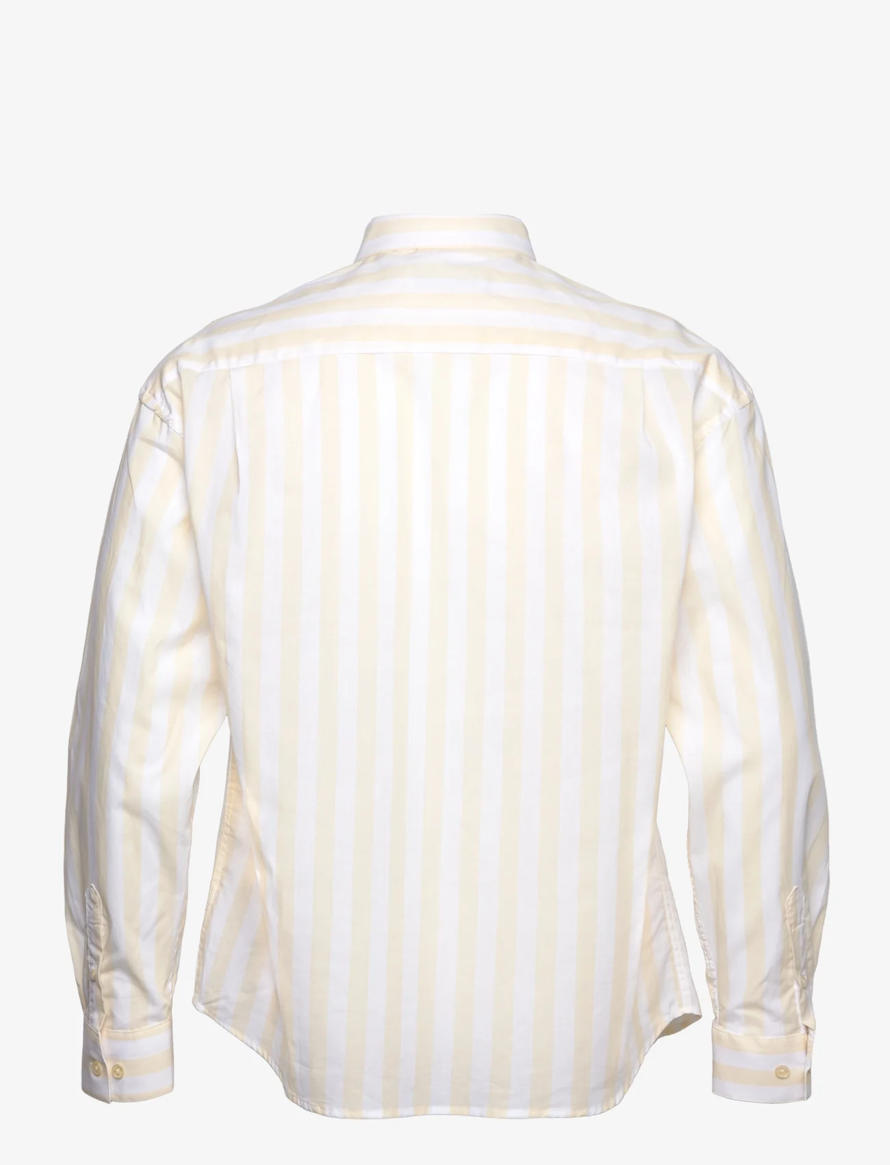 Gabba - Harvey LS Shirt - avslappede skjorter - beige stripe - 1