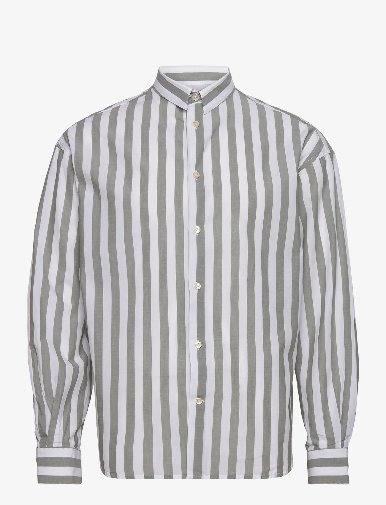 Gabba - Harvey LS Shirt - kasdienio stiliaus marškiniai - green stripe - 0