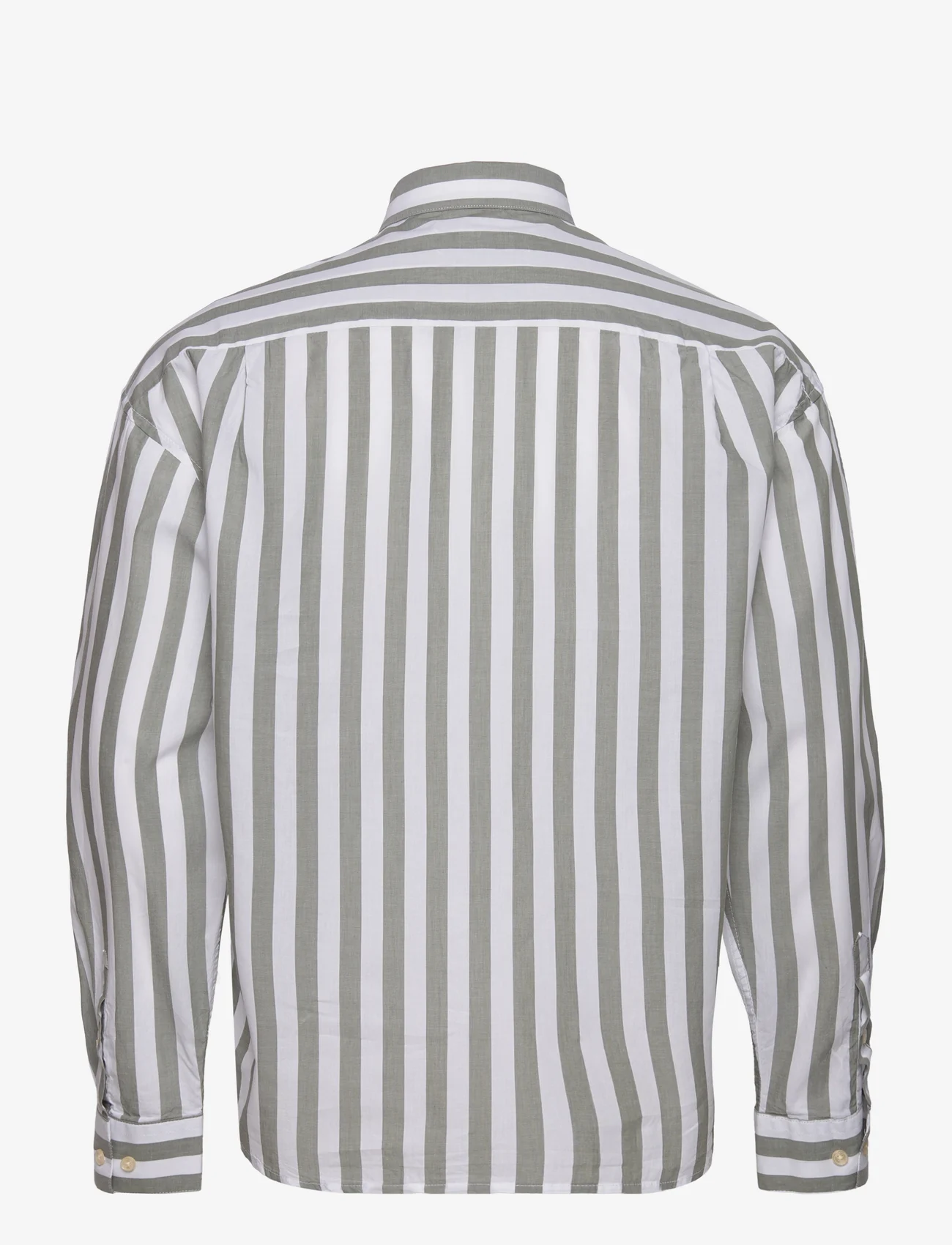 Gabba - Harvey LS Shirt - avslappede skjorter - green stripe - 1