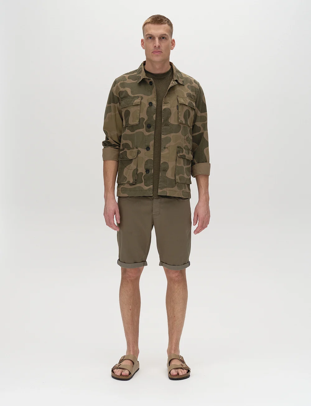 Gabba - Jason K3995 SANZA Shorts - hørshorts - dusty olive - 0