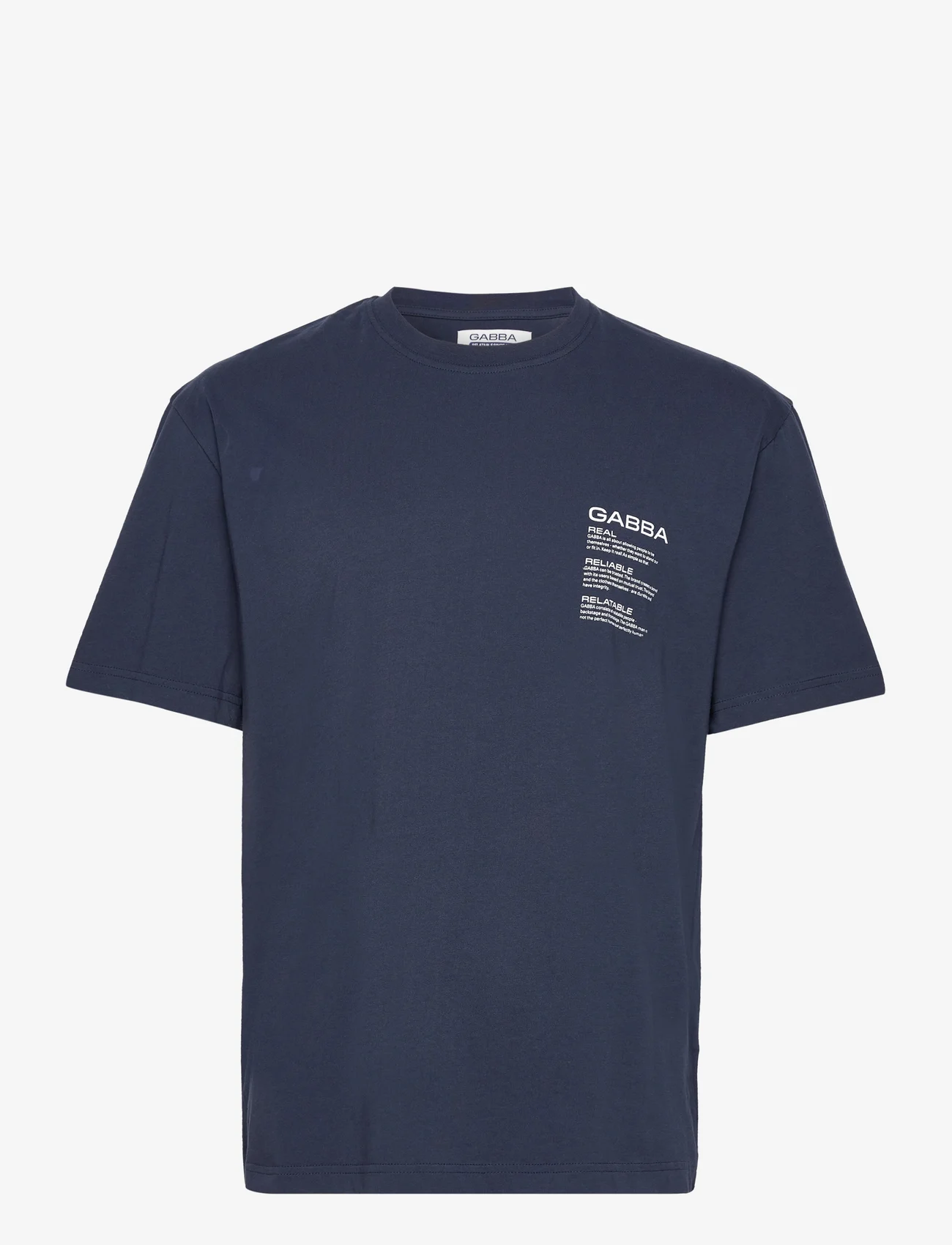 Gabba - Nigel Boxy Real Print SS - basis-t-skjorter - navy blazer - 0