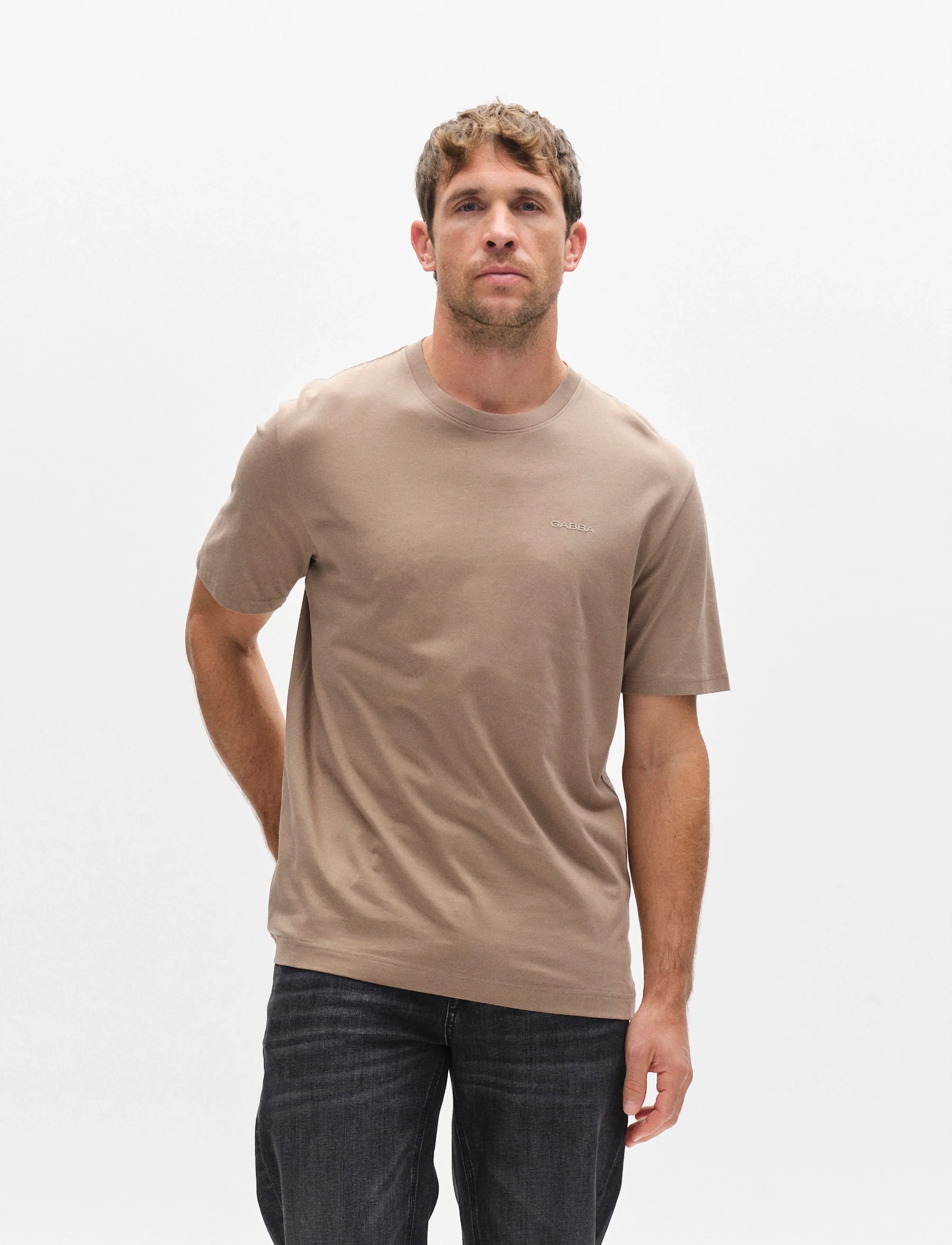 Gabba Gabdune Logo Gots Ss T-Shirt, S, T-shirts, Braun - Short-sleeved, Männerswear