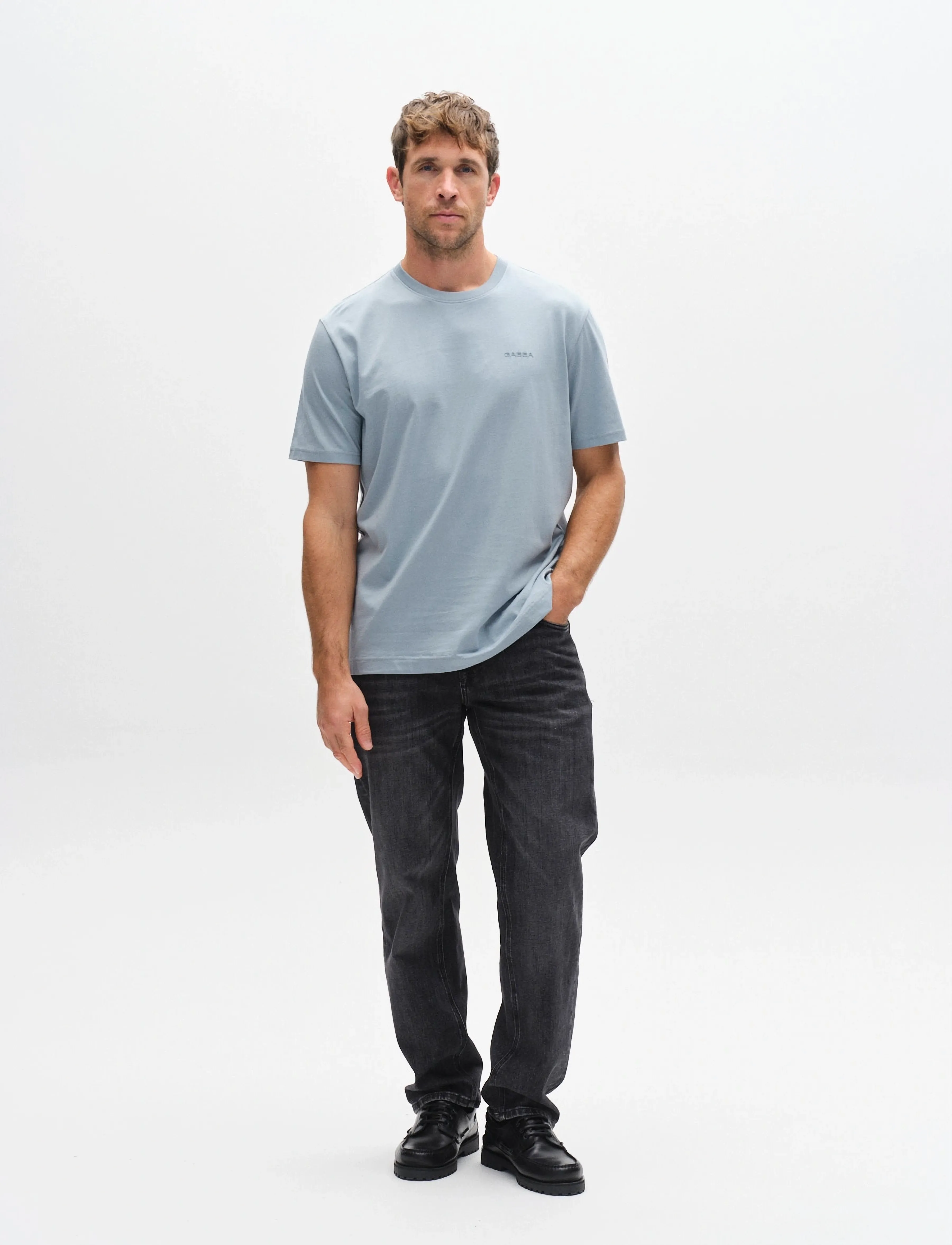 Gabba - GABdune Logo GOTS SS T-Shirt - short-sleeved t-shirts - light blue - 3