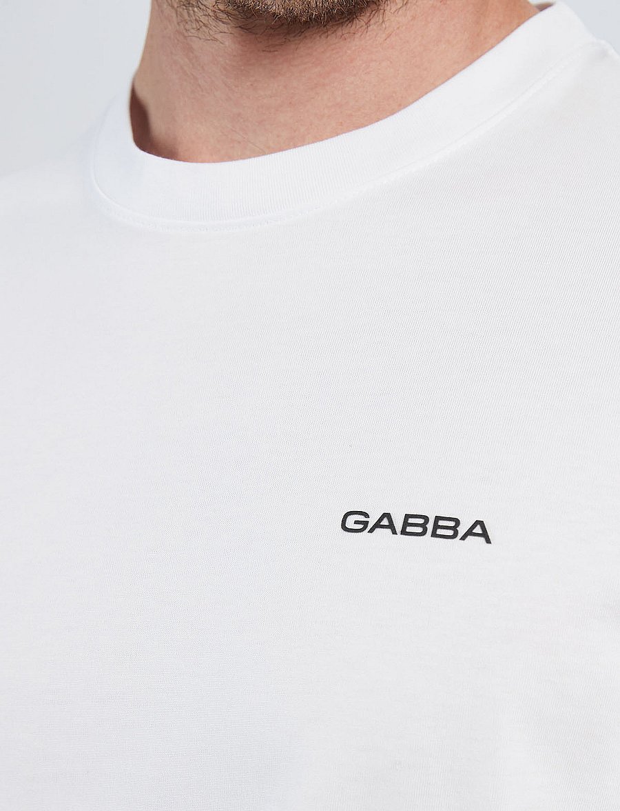Gabba - GABdune Logo GOTS SS T-Shirt - stutterma bolir - white - 5