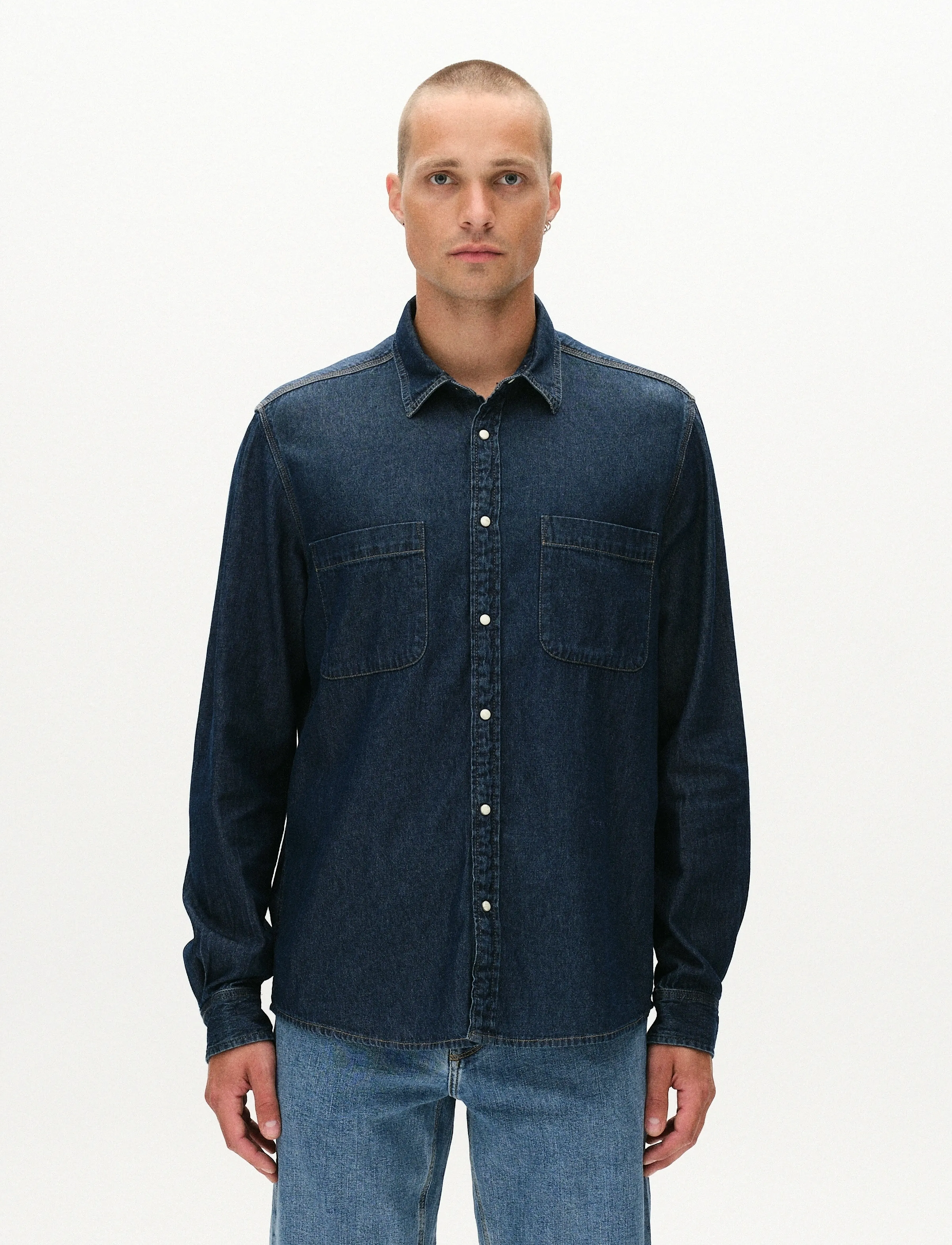 Gabba - Sven Reg Denim LS - sünnipäevakingitused - dark blue denim - 4