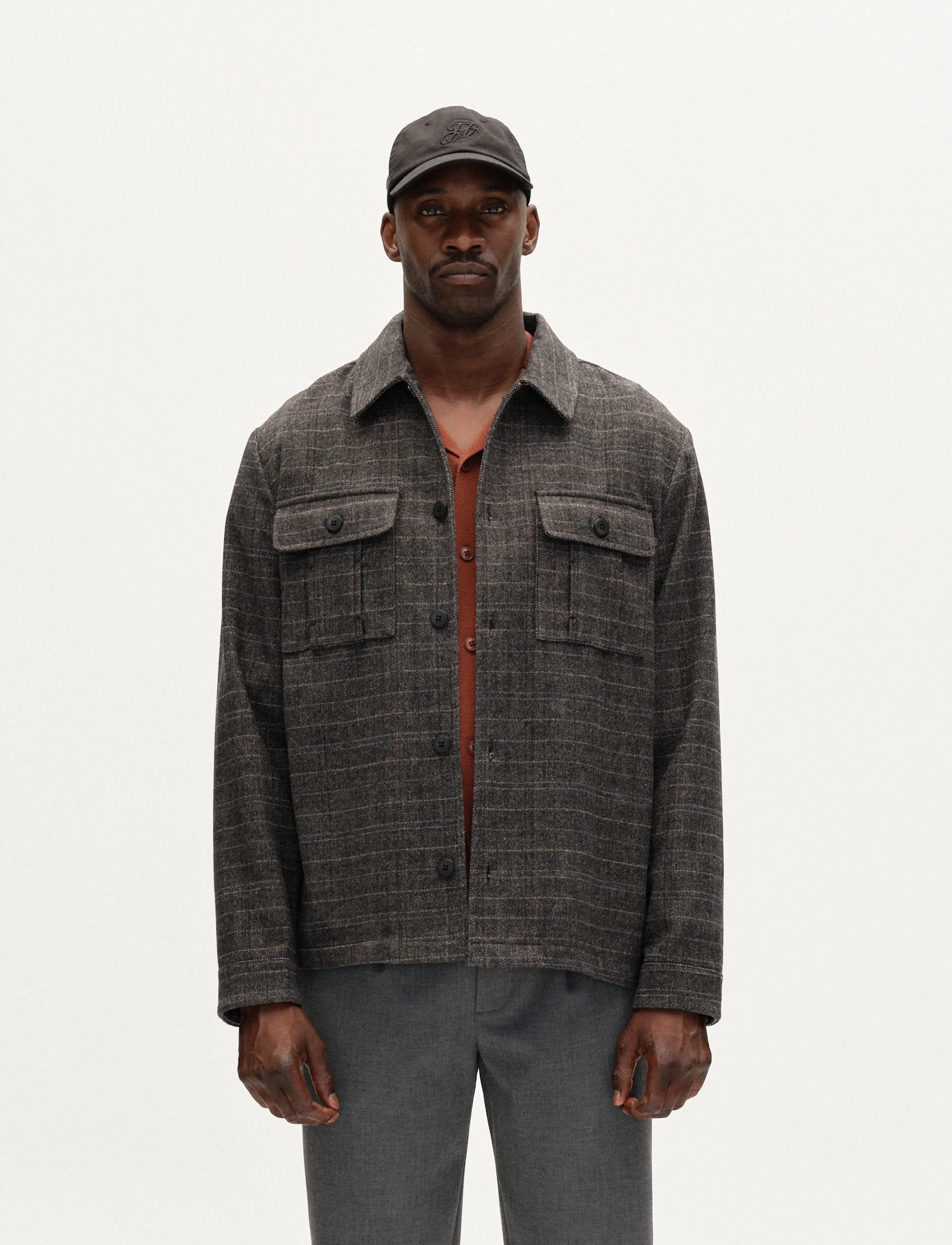 Gabba Flap Tishi - Overshirts - BROWN CHECK / grey