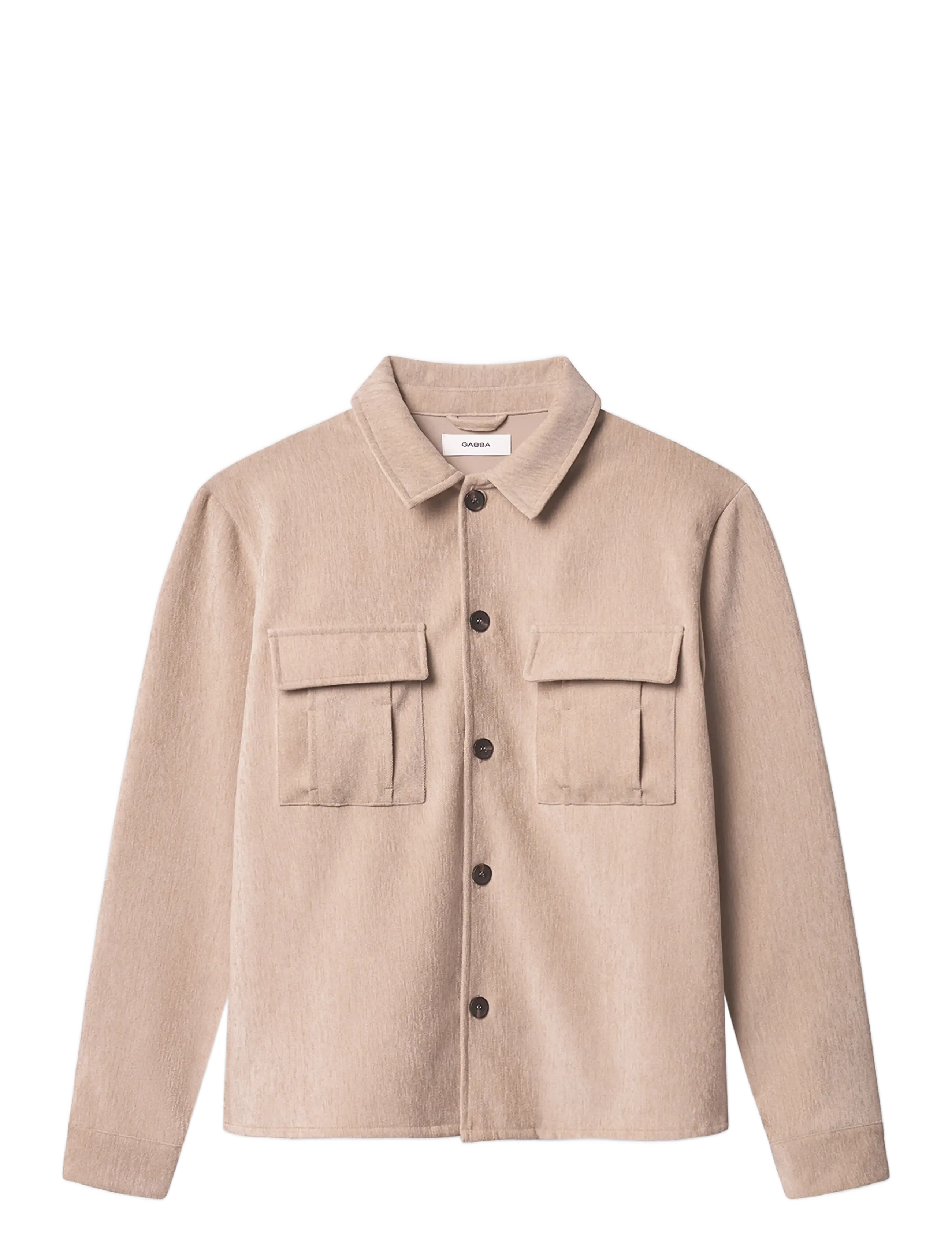 Gabba Flap Velour, S, Shirts, Beige - Casual Männerswear