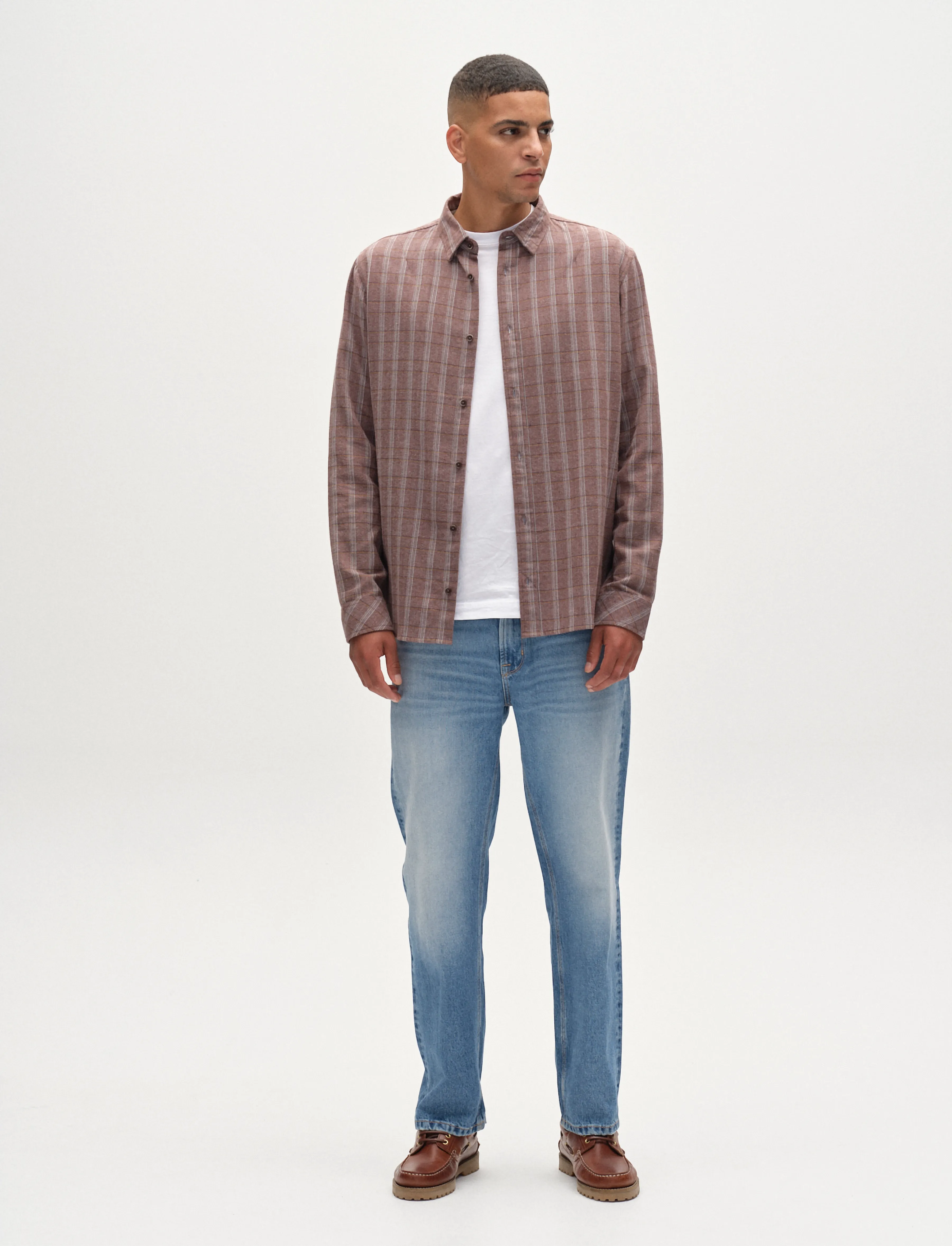 Gabba Sven Reg Herri Ls, L, Brown, Skjorter > Afslappet Shirts, Herre
