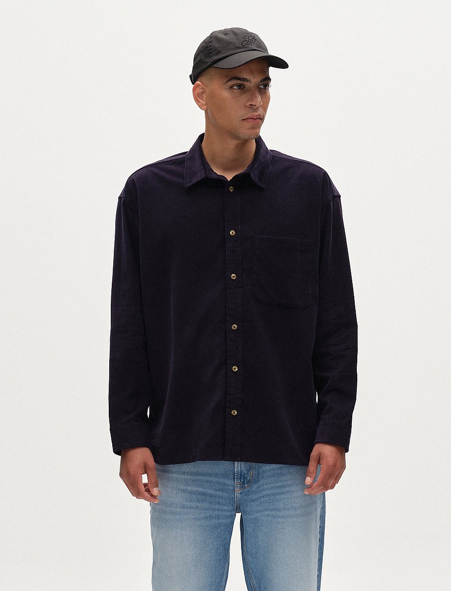 Gabba - Jens Over Cord LS - fløjlsskjorter - night sky - 3